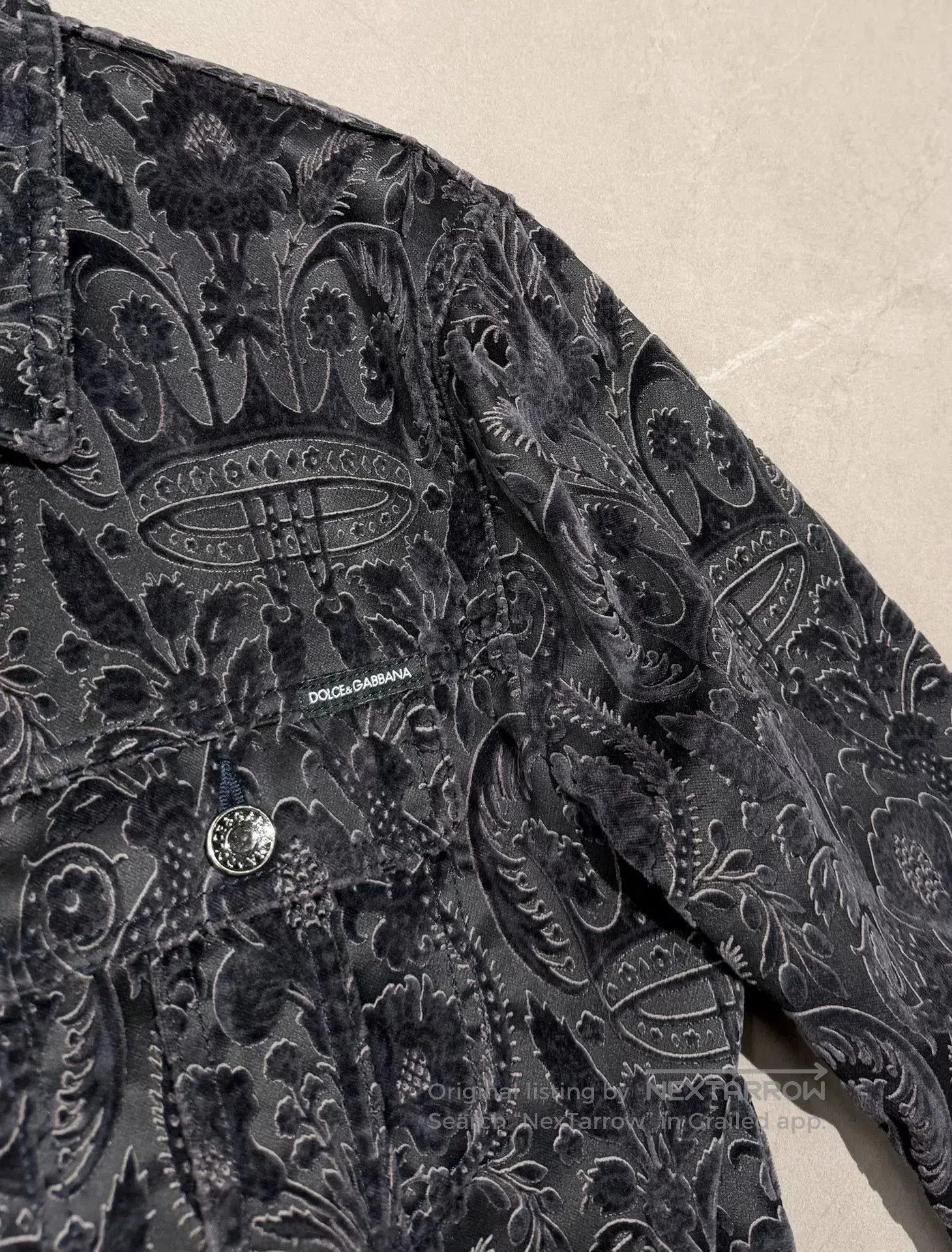 Dolce & Gabbana Dolce & Gabbana Men's Velvet Embossed Jacket. Size US M / EU 48-50 / 2 - 4 Thumbnail