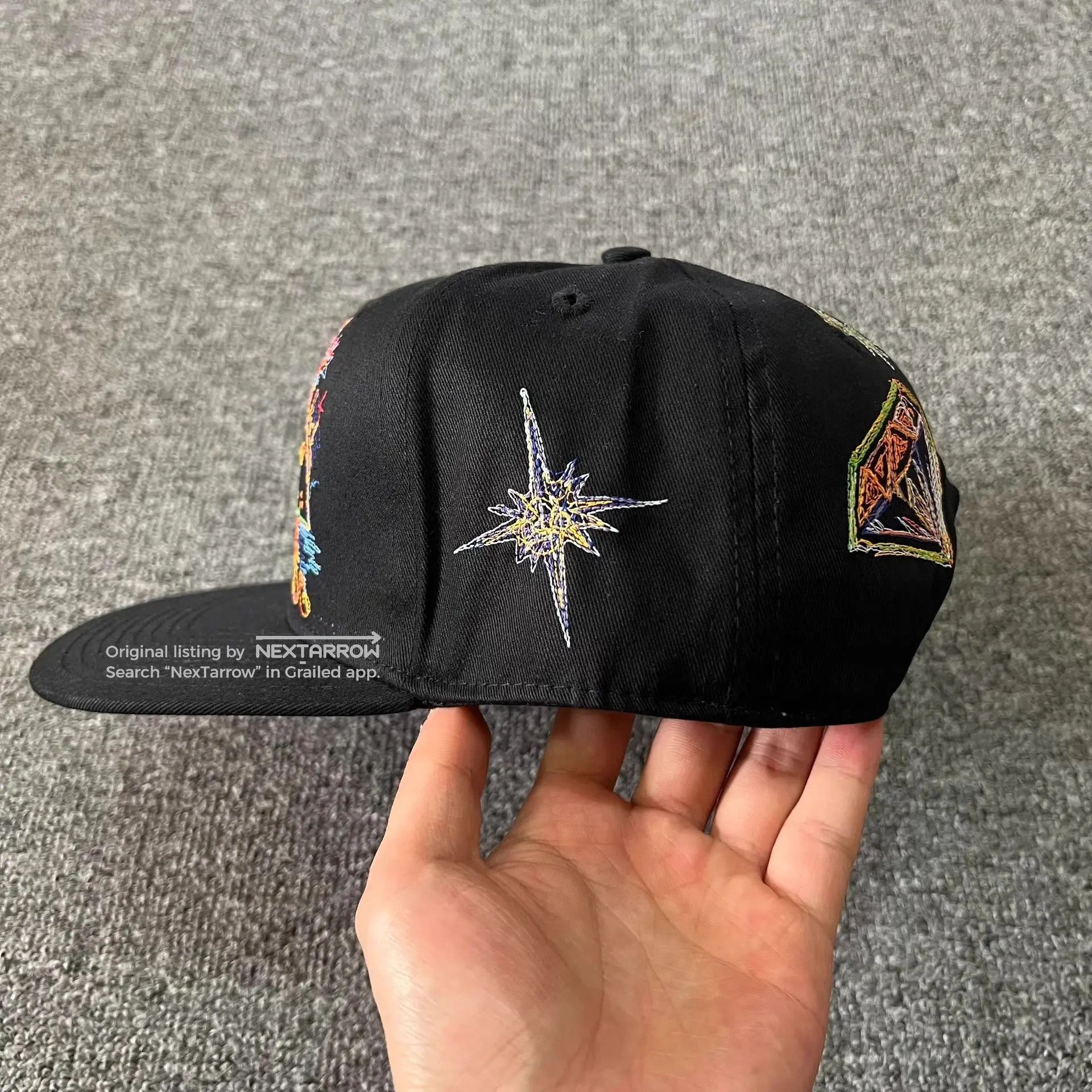 Bbc Diamond & Dollar Single-Line Brim Baseball Cap Q7 in Black, Men's — image 6 of 6