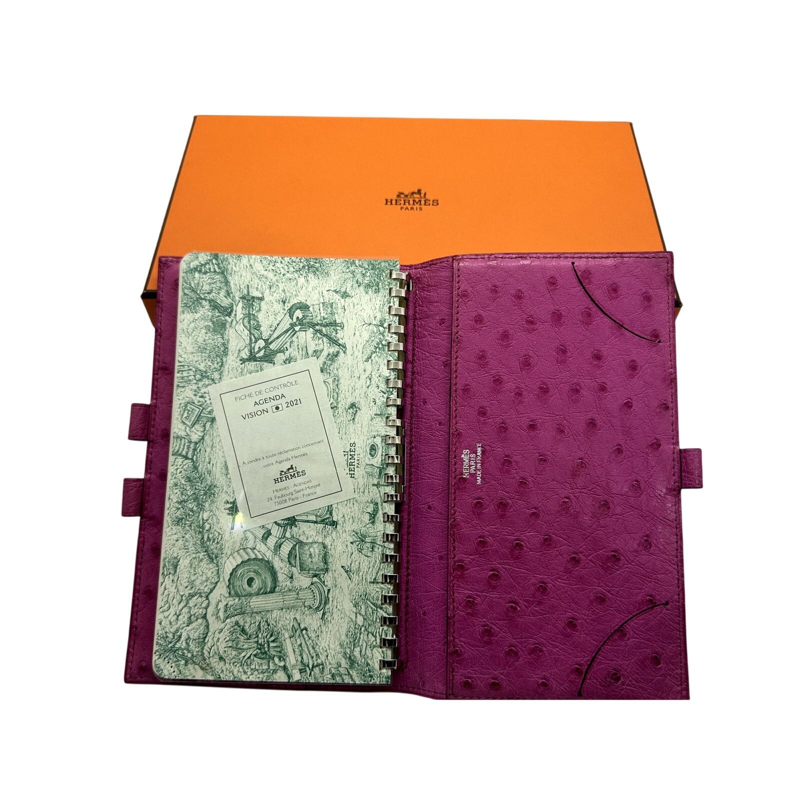 Hermes HERMES Globetrotter NotebookAgenda Ostrich Pink-RARE EUCwbox Size ONE SIZE - 5 Thumbnail