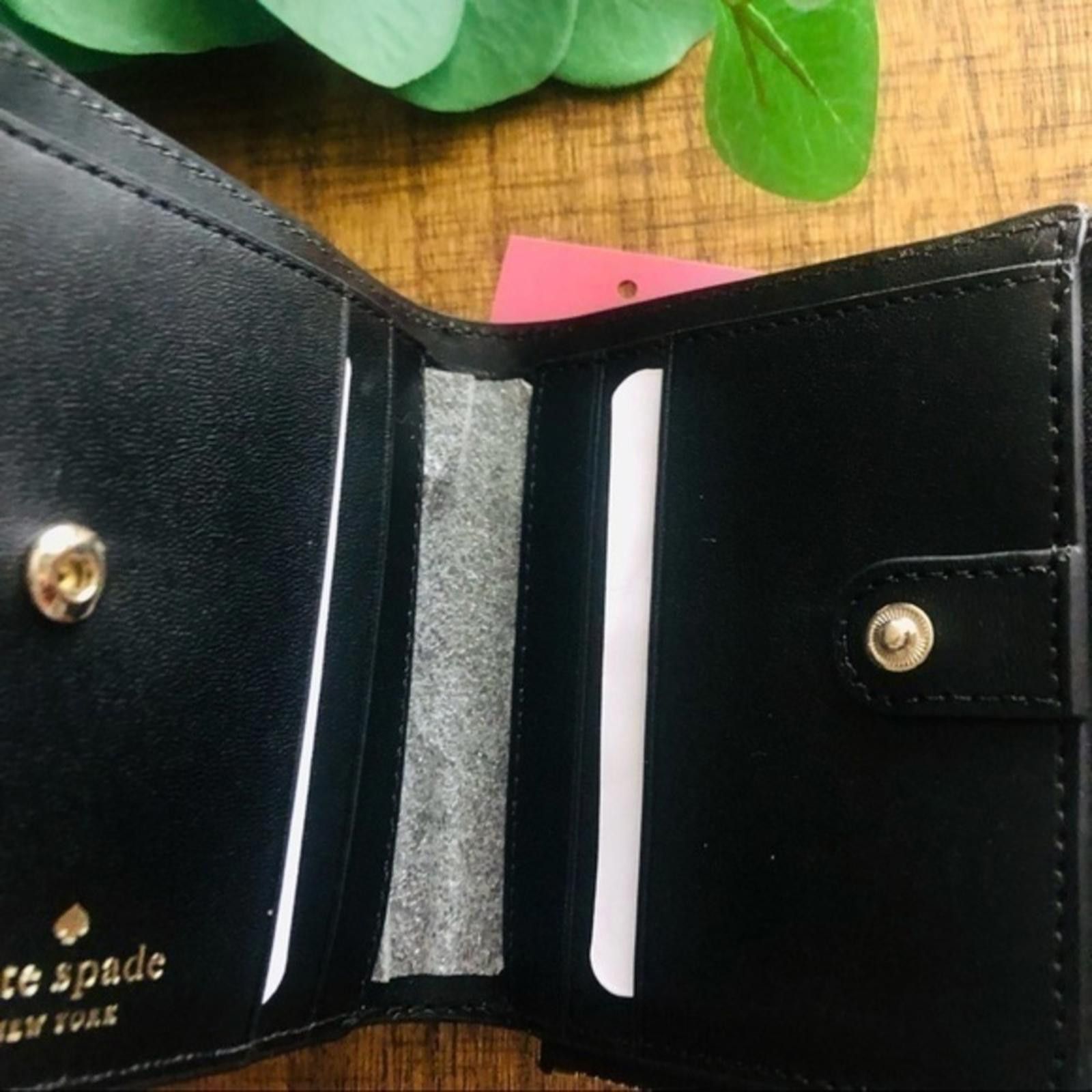 Designer Kate Spade Black Bifold Wallet With ID Window NWT Size ONE SIZE - 3 Thumbnail