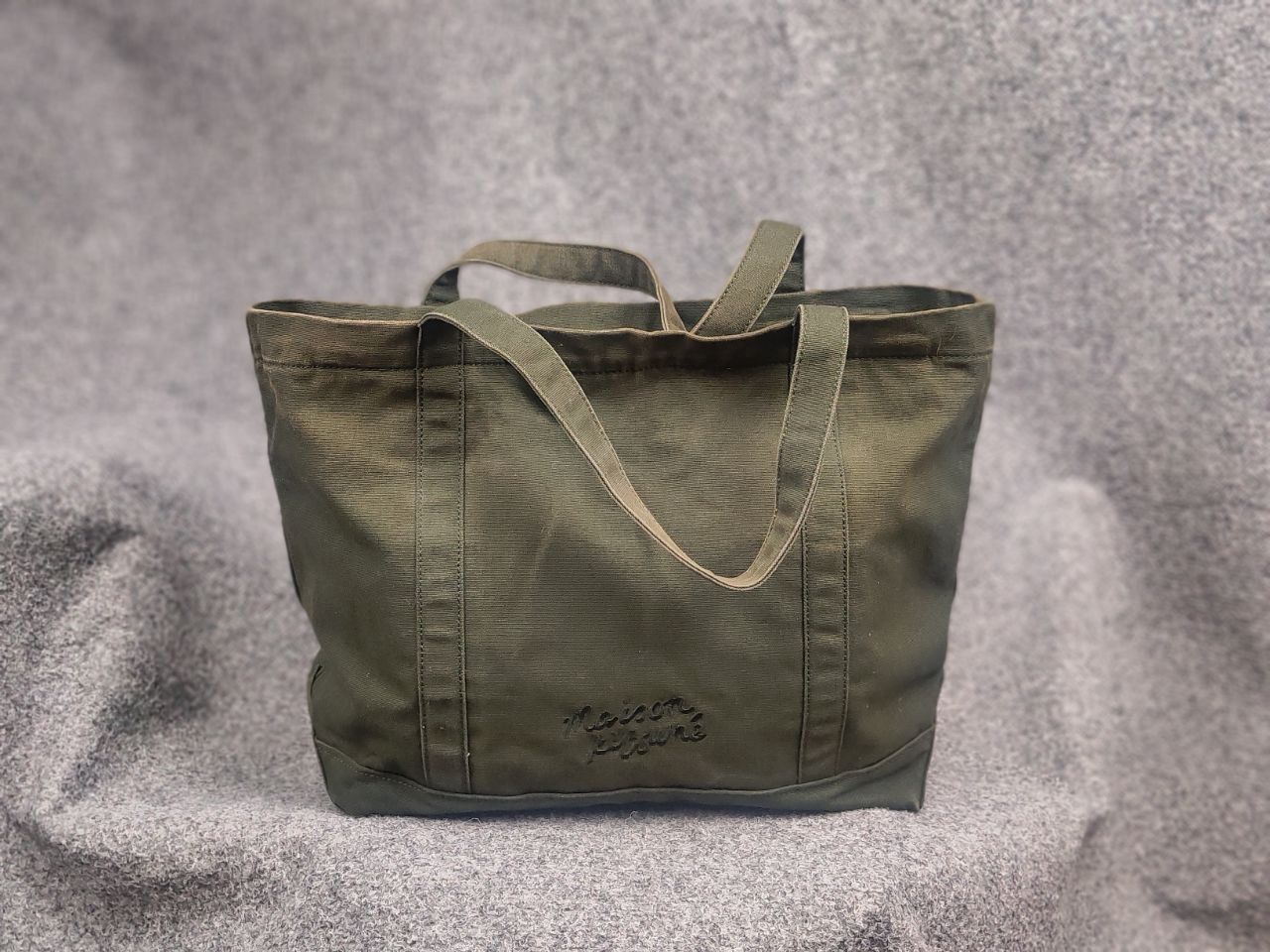 Maison Kitsune Maison Kitsuné Tote Fox Shopper Zip Bag Green Faded Color Size ONE SIZE - 4 Thumbnail