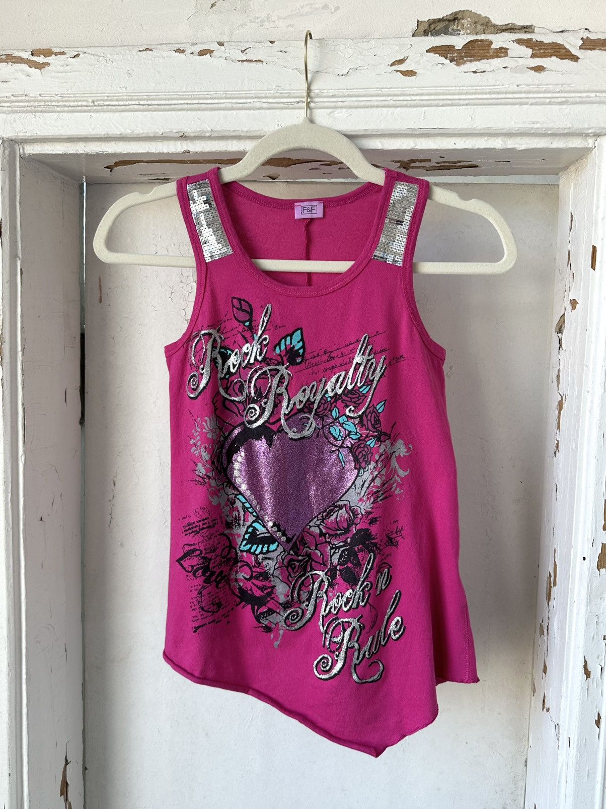 Beauty Beast × If Six Was Nine × Vintage Vintage Pink Printed Asymmetrical Top Size S / US 4 / IT 40 - 1 Thumbnail