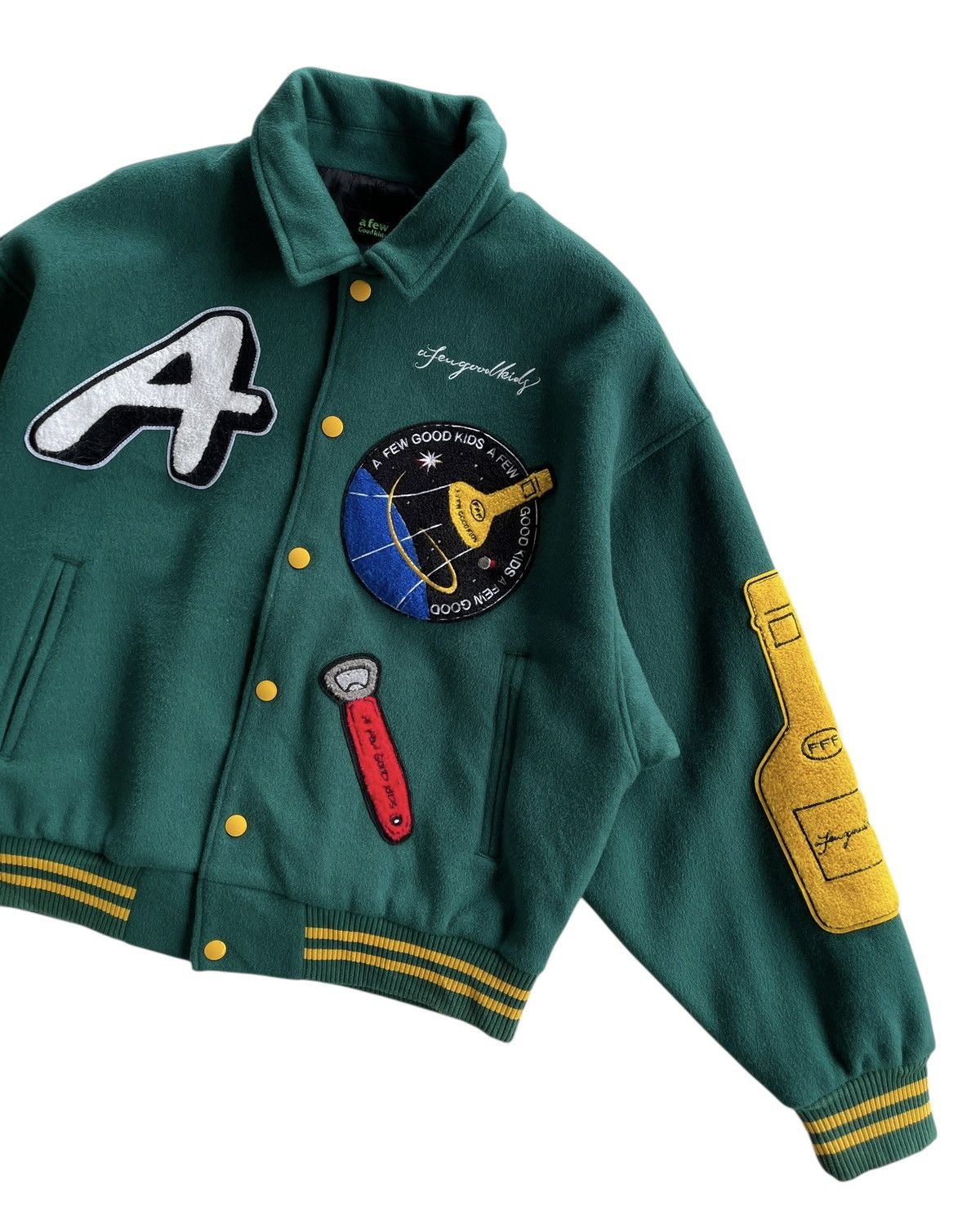 Japanese Brand A FEW GOOD KIDS Wool Varsity Jacket Size US L / EU 52-54 / 3 - 7 Thumbnail