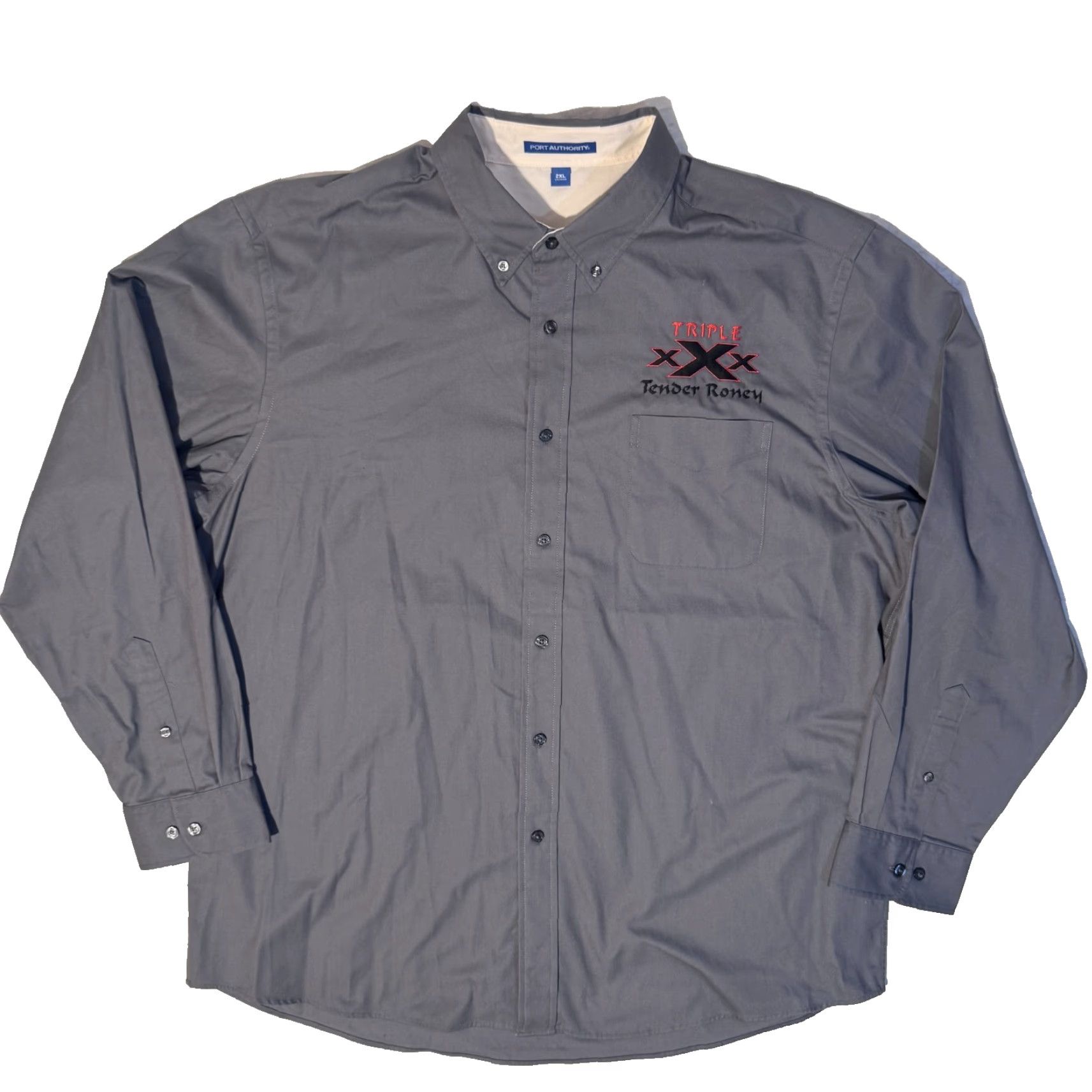 Port Authority Corvette Racing Club Gray Stitched Logo Shirt 2XL Long Sleeve Button Up Mens Size US XXL / EU 58 / 5 - 2 Thumbnail