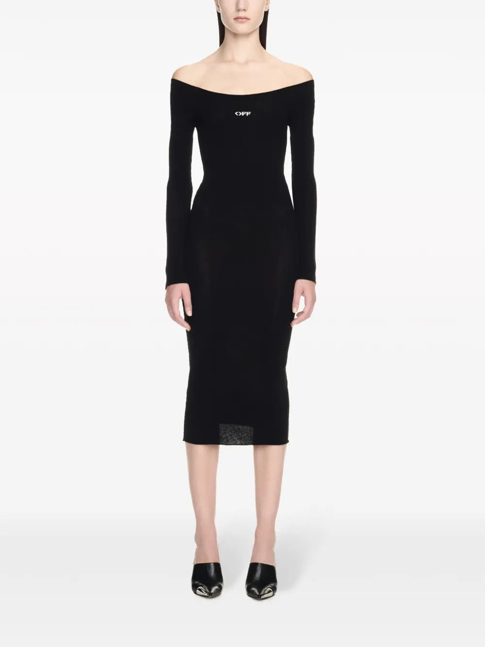 Off-White o1y1125 Midi Dress in Black Size M / US 6-8 / IT 42-44 - 5 Thumbnail