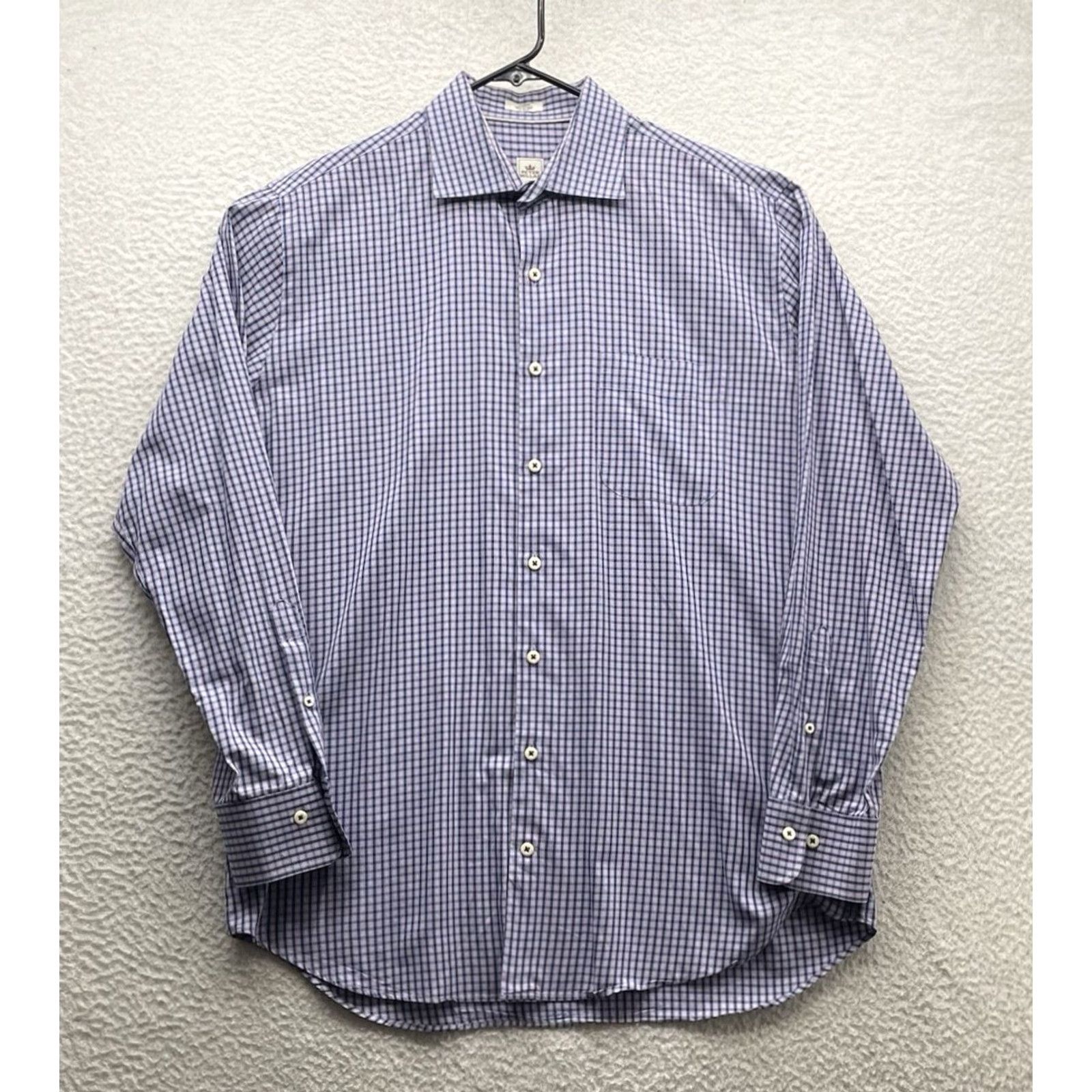 Peter Millar Peter Millar Shirt Mens L Purple Plaid Check Cotton Button-Up Preppy Crown Modern Classic Size US L / EU 52-54 / 3 - 3 Thumbnail