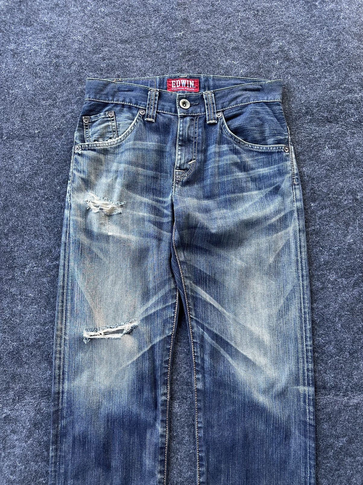 Edwin Vintage Edwin Exclusive Distressed Japan Denim 30x33 D344 Size US 30 / EU 46 - 4 Thumbnail