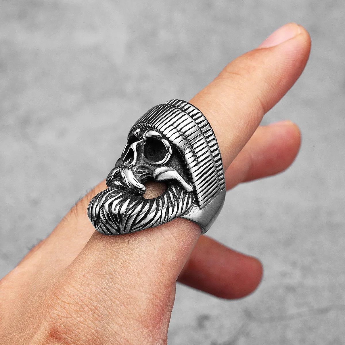 Vintage Hippie Skull Rider Men Ring Size ONE SIZE - 1 Thumbnail