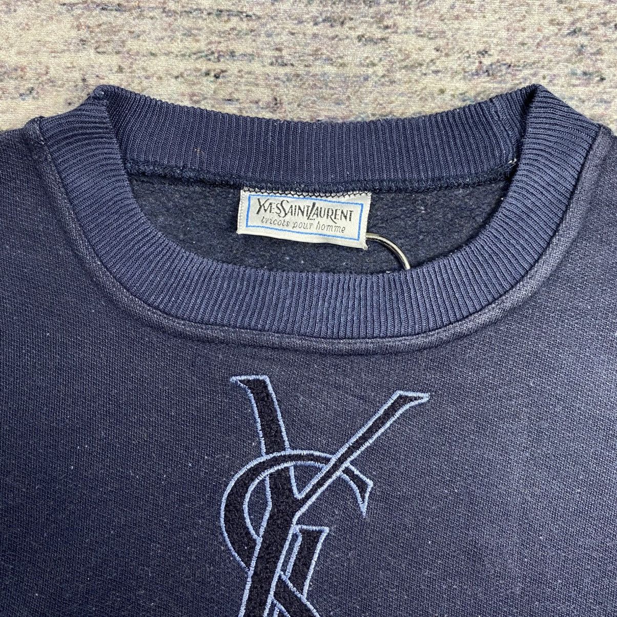 Vintage × Yves Saint Laurent 90s Yves saint Laurent tricot pour homme big logo sweatshirt Size US M / EU 48-50 / 2 - 5 Thumbnail