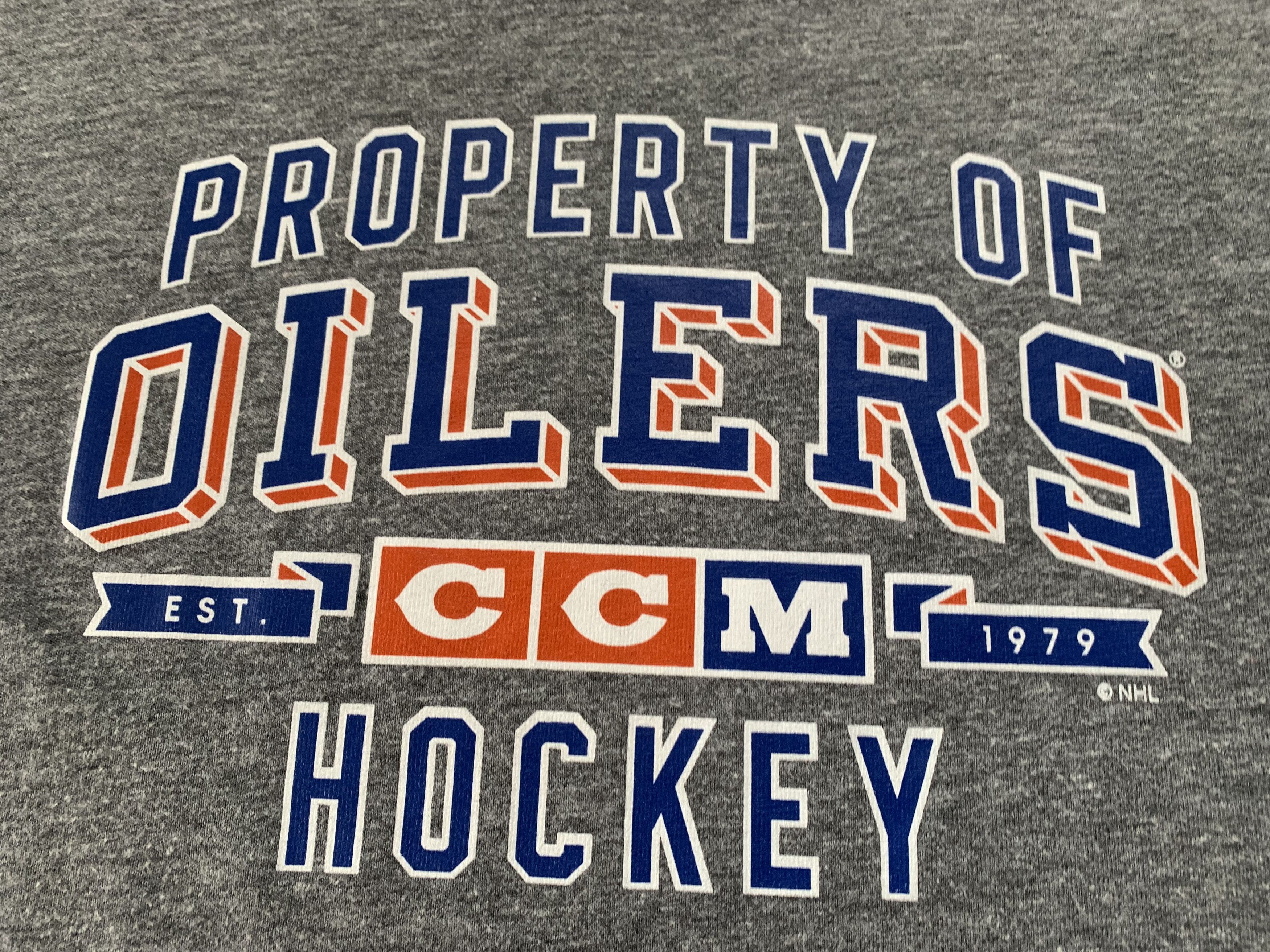 Ccm × NHL × Vintage Vintage CCM NHL Edmonton Oilers Grey T-Shirt Size US XXL / EU 58 / 5 - 5 Thumbnail
