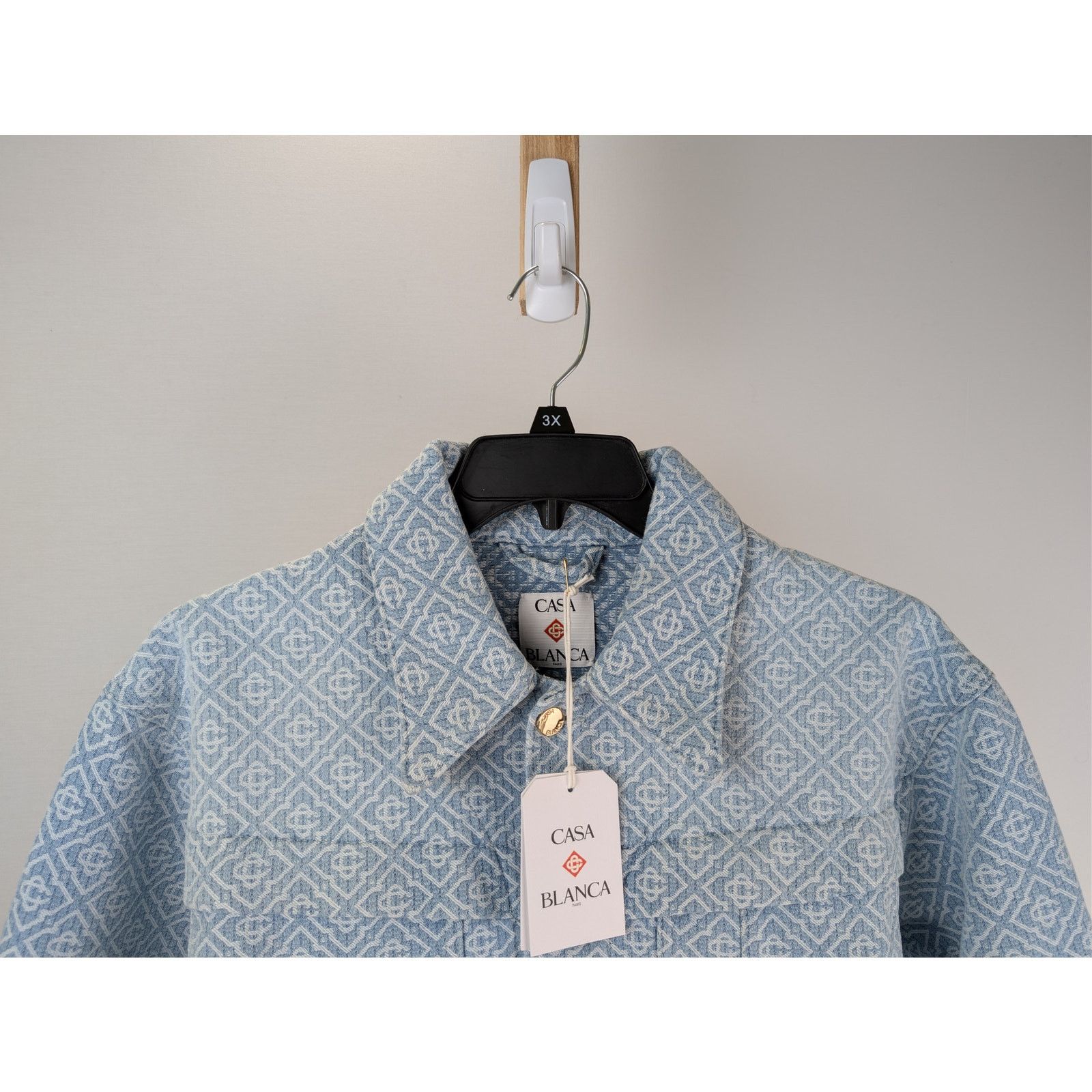 Casablanca o1rshd1 Monogram Denim Jacket in Blue Size US M / EU 48-50 / 2 - 3 Thumbnail