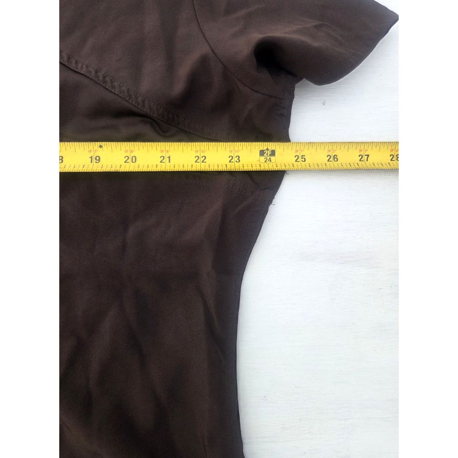 Vintage Med Couture Scrub Shirt Top Women 2XL Brown 4-Way Stretch Short Sleeve Activate Event/Workwear Size XXL / US 16-18 / IT 52-54 - 7 Thumbnail