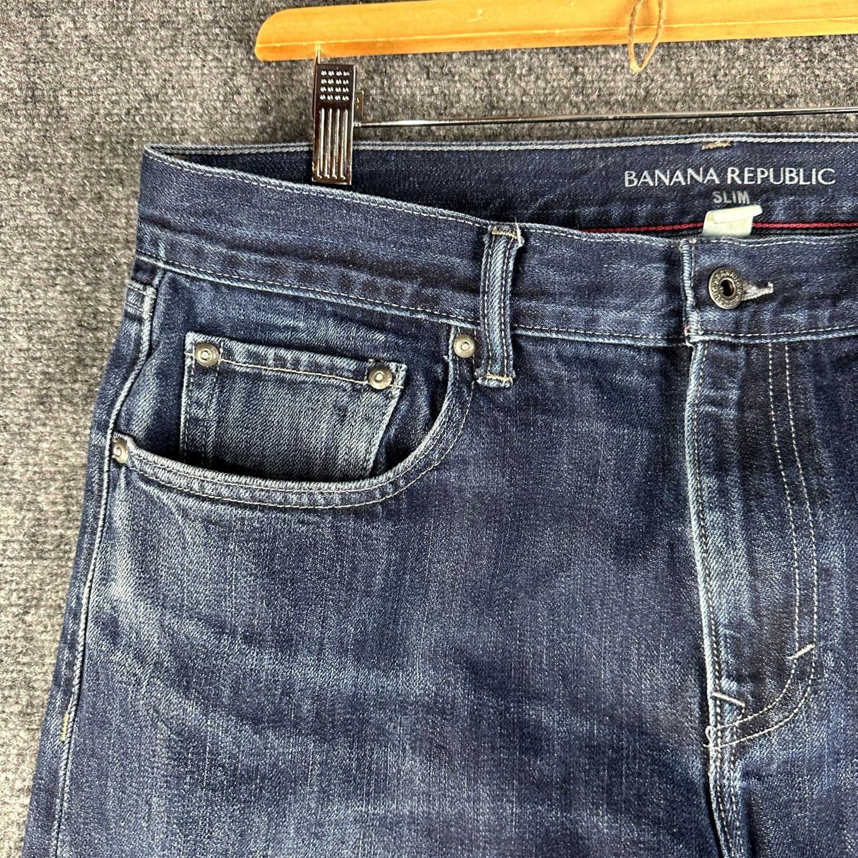 Banana Republic Banana Republic Jeans Mens 36 Slim Fit Blue Cotton Pockets Belt Loops Size US 36 / EU 52 - 4 Thumbnail