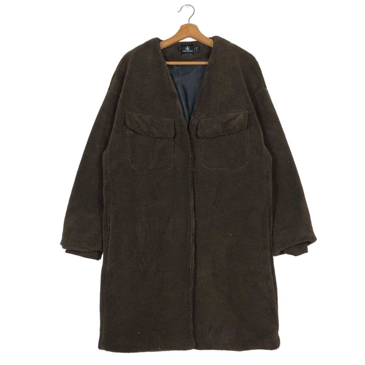 Japanese Brand 🔥RICH BROWN LONG FLEECE JACKET VOLVOM STREETWEAR Size US S / EU 44-46 / 1 - 1 Thumbnail