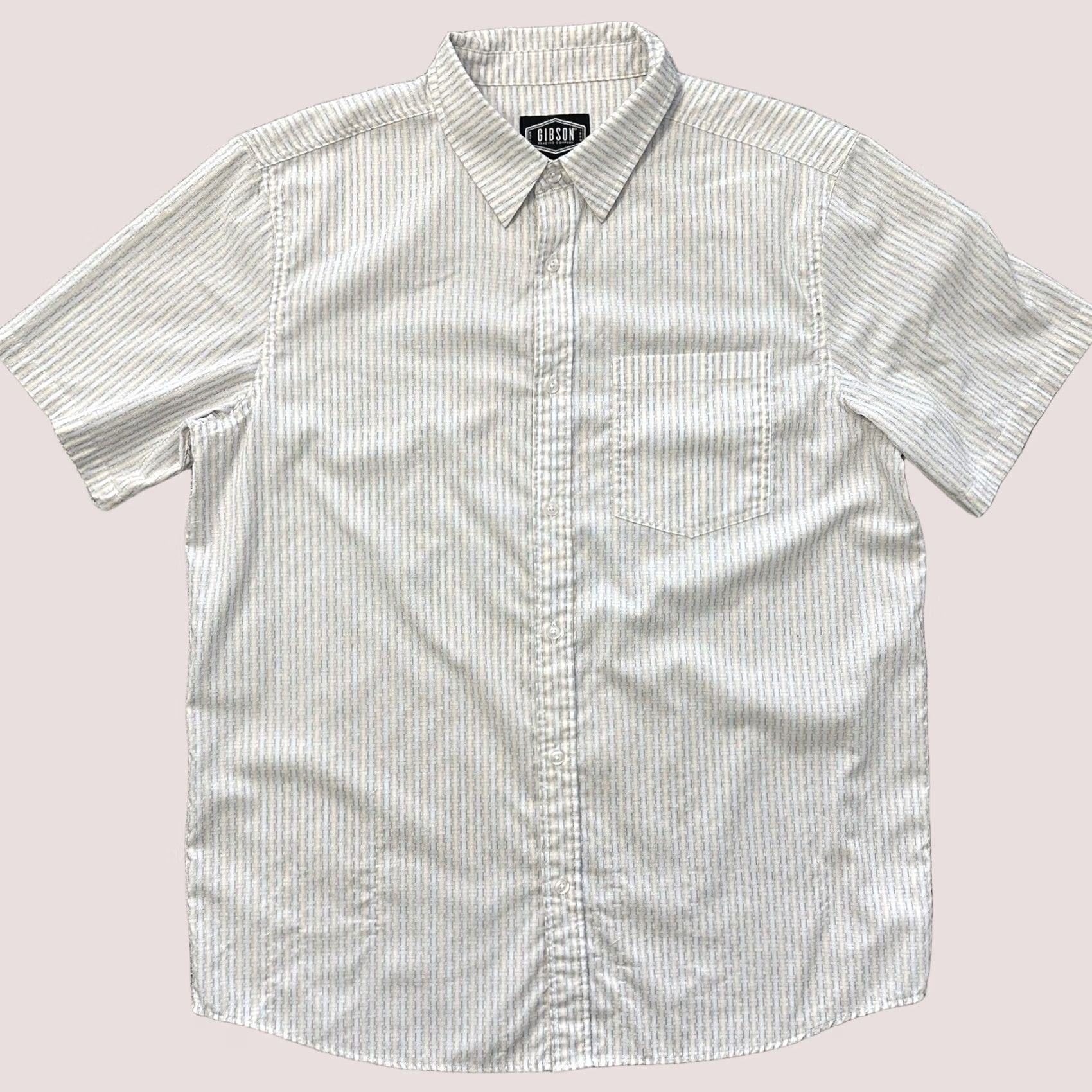 Vintage Gibson Trading Co Shirt Mens L Short Sleeve Button Up Striped Textured Western Size US L / EU 52-54 / 3 - 1 Thumbnail