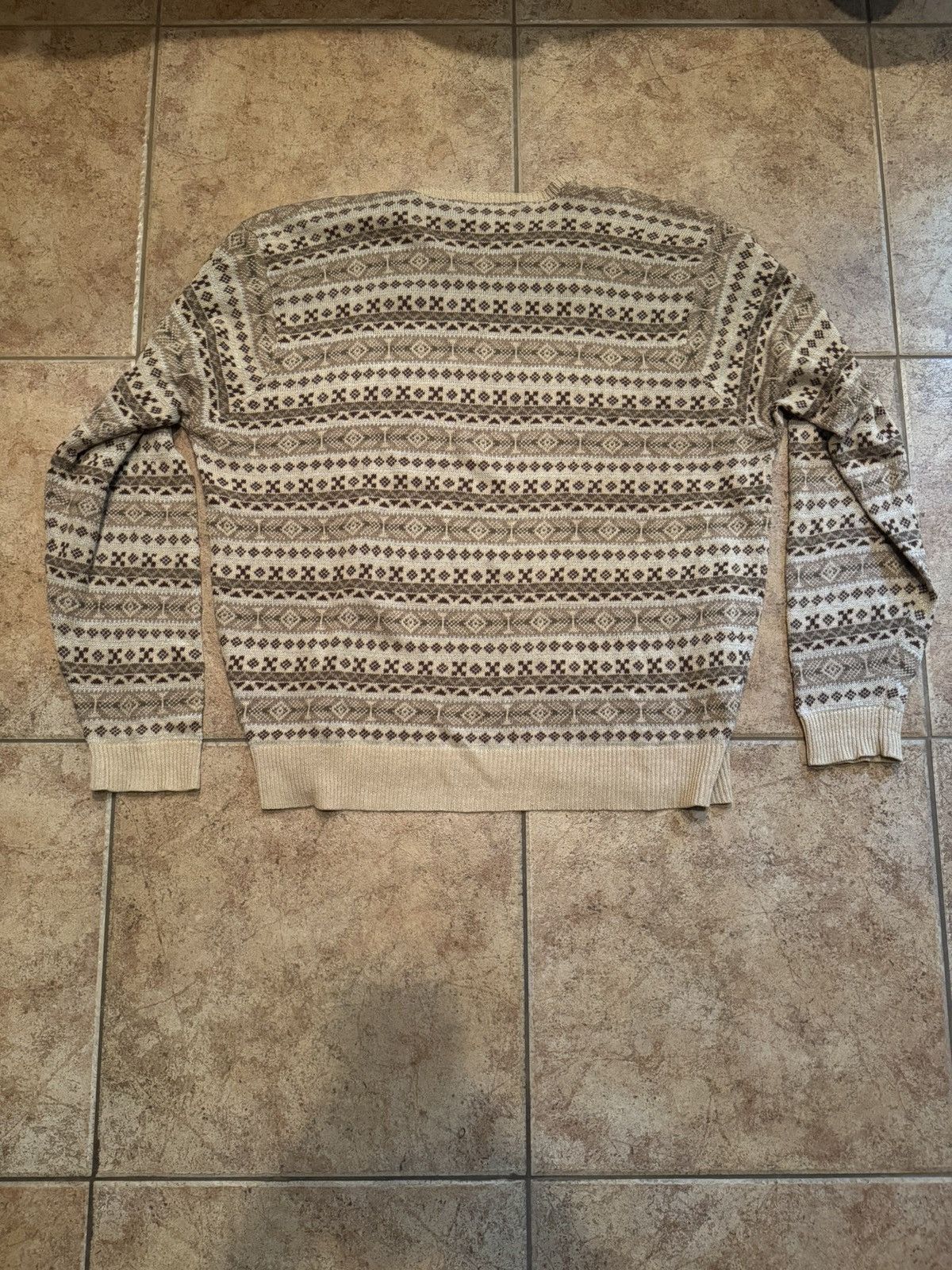 Polo Ralph Lauren 1998 RL Fair Isle linen sweater, perfect condition Size US L / EU 52-54 / 3 - 2 Thumbnail