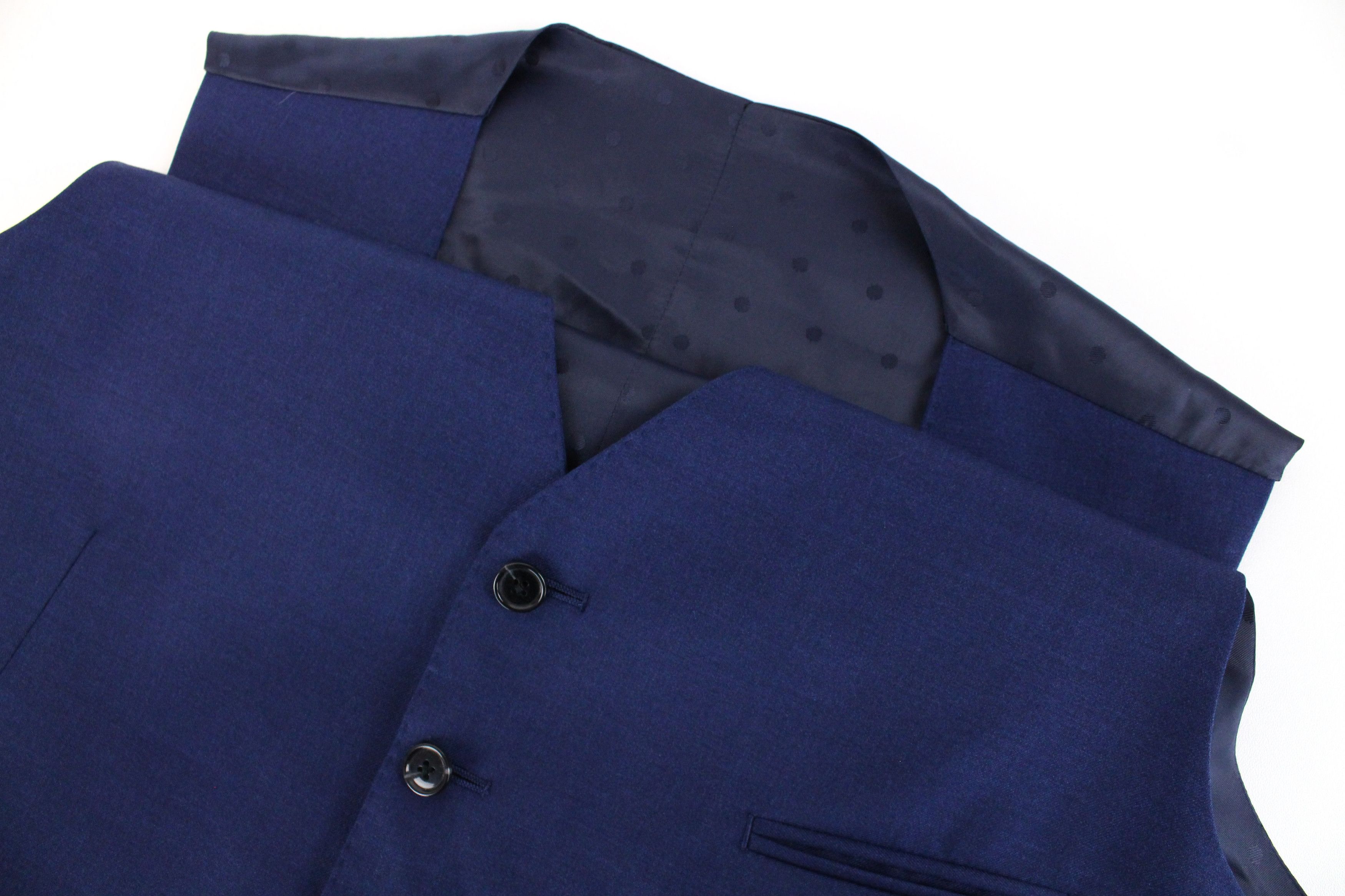 Suitsupply FERRARA UK42S Blue Wool V-Neck Waistcoat 55199 Size 42S - 3 Thumbnail