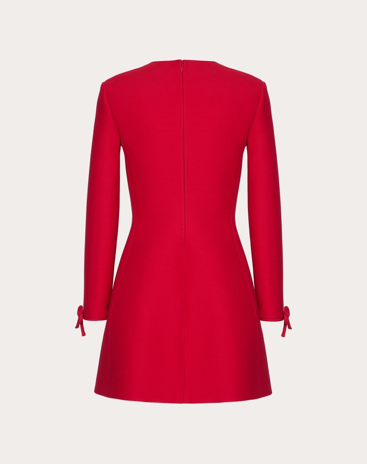 Valentino o1s1wg110525 Crepe Couture Short Dress in Red Size M / US 6-8 / IT 42-44 - 2 Thumbnail
