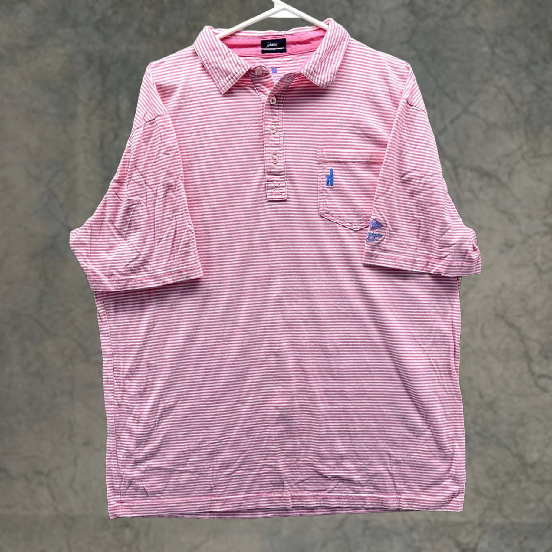 johnnie-O VINTAGE? No. Johnnie-O Polo Shirt Mens XL Pink Stripe Westchester CC Golf Cotton Short Sleeve Size US XL / EU 56 / 4 - 1 Thumbnail
