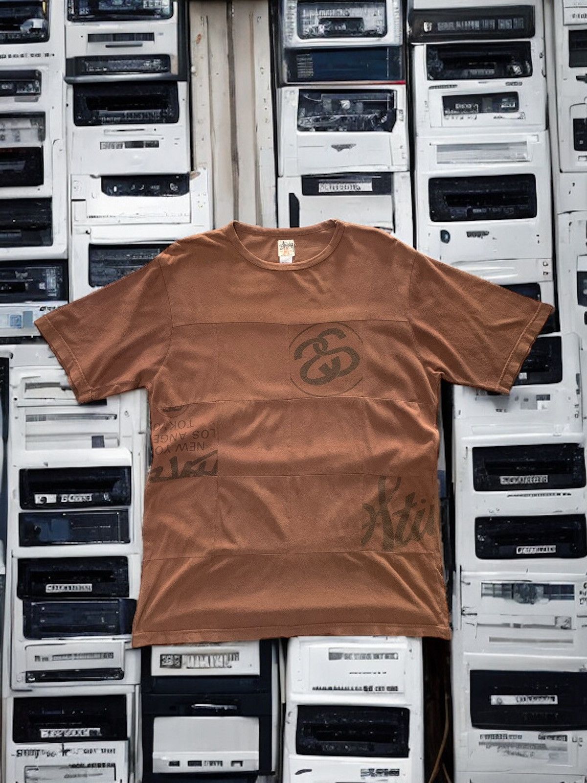 Vintage Stussy Brown Patchwork Layer Travis Style Tshirt