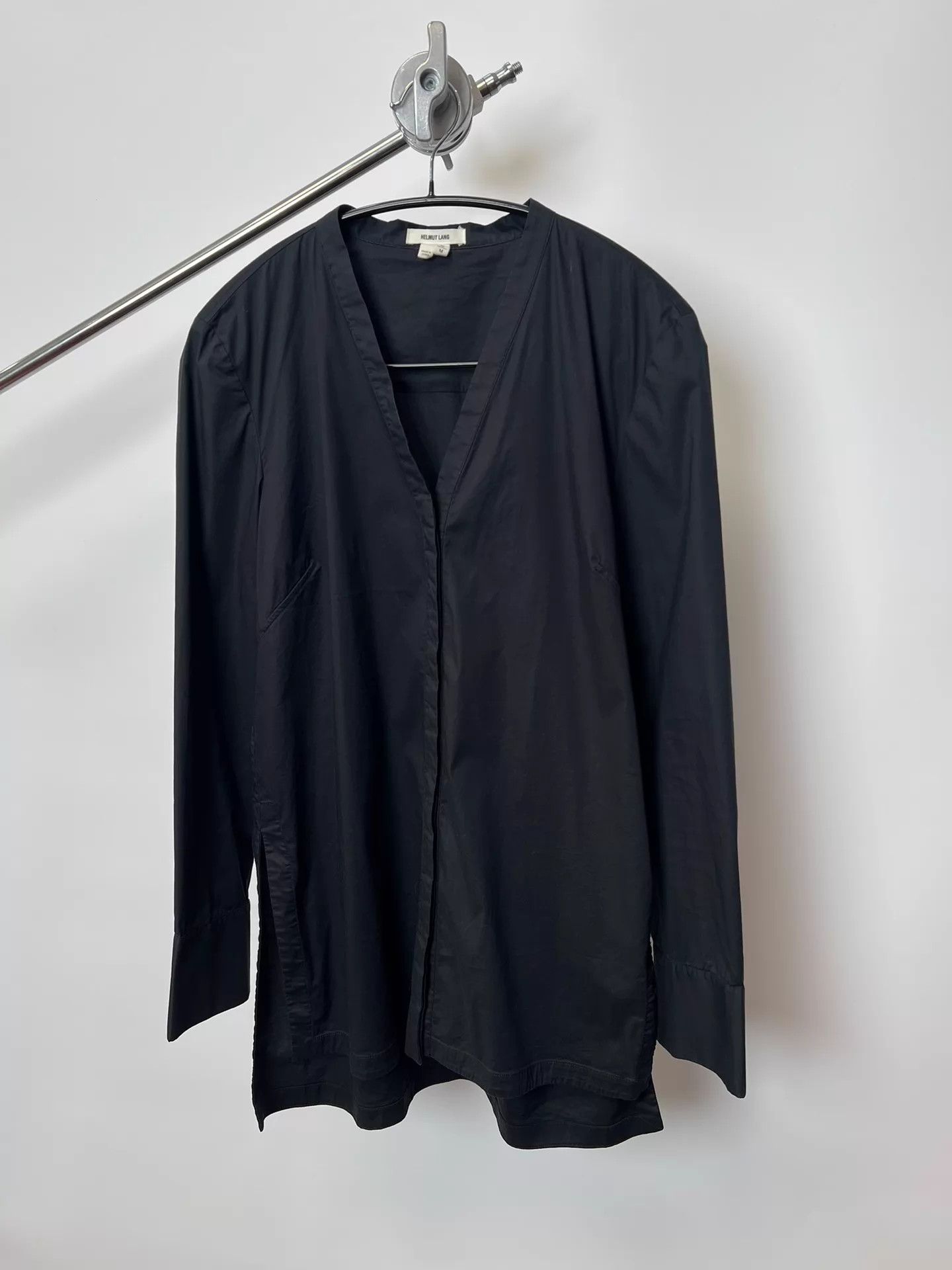 Helmut Lang Helmut Lang V-neck hidden button blend drape shirt Size M / US 6-8 / IT 42-44 - 2 Thumbnail