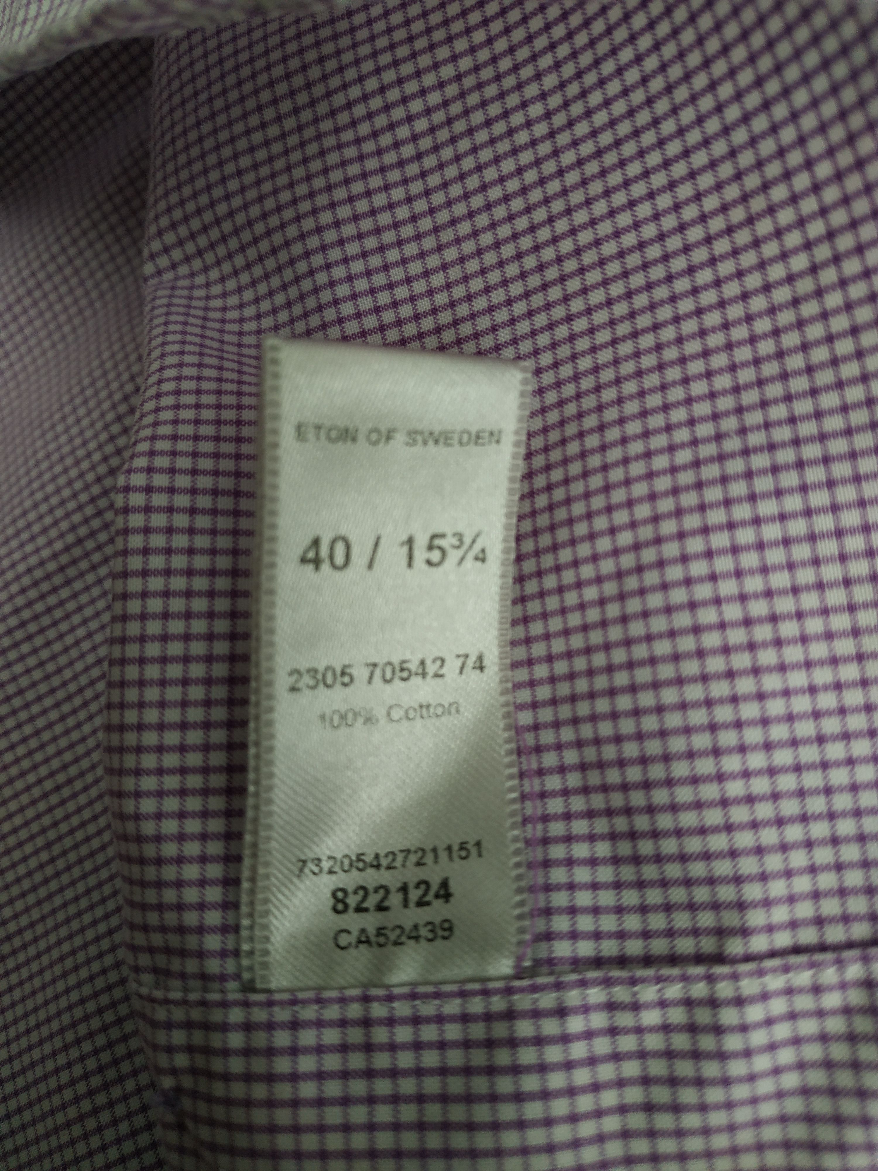 Eton ETON Men's Button Up Purple Slim Fit Shirt, MEDIUM,(40 neck) Size US M / EU 48-50 / 2 - 11 Thumbnail