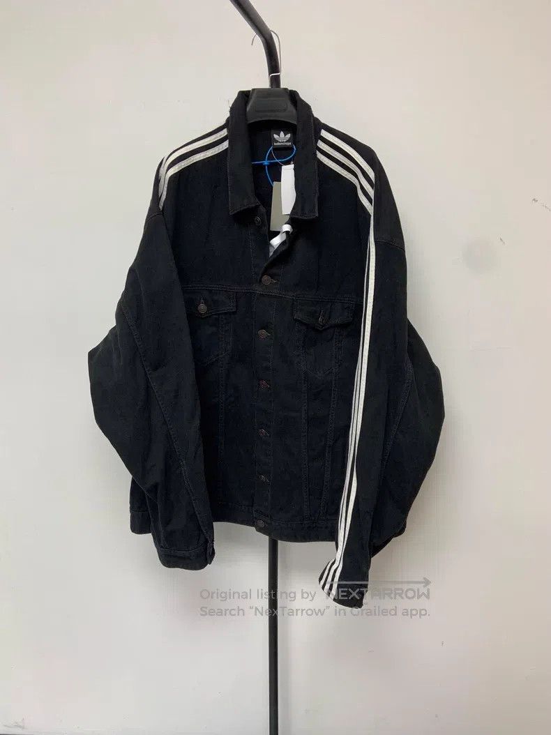 Balenciaga Balenciaga Logo Printed Striped Long Sleeve Denim Jacket Size US L / EU 52-54 / 3 - 1 Thumbnail