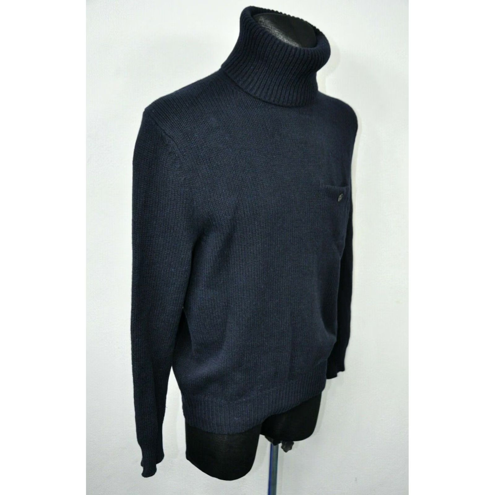 Acne Studios ACNE STUDIOS Chet P AW14 SWEATER Wool Navy Blue M Mens Pullover Turtleneck Size US M / EU 48-50 / 2 - 4 Thumbnail