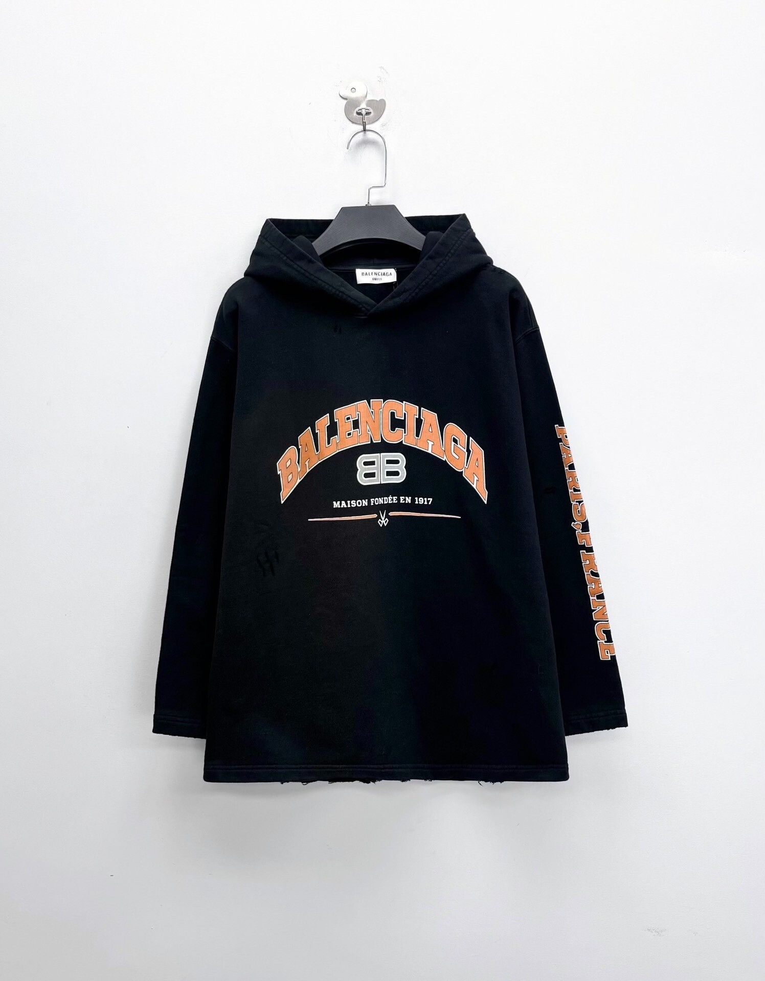 Balenciaga Balenciaga Distressed Wheat Scissors Double B Hoodie Size US XS / EU 42 / 0 - 1 Thumbnail