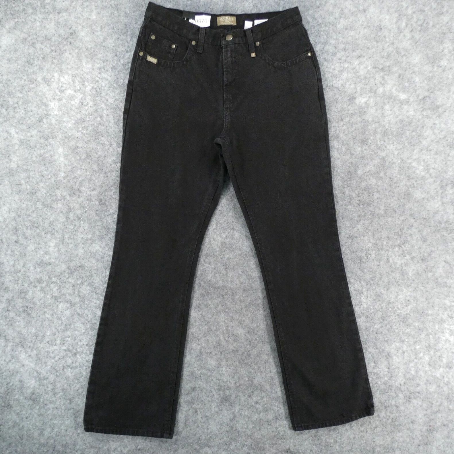 image of Vintage Rockies Rocky Mountain Jeans Women 12 Reg High Rise Black 90 Western in White