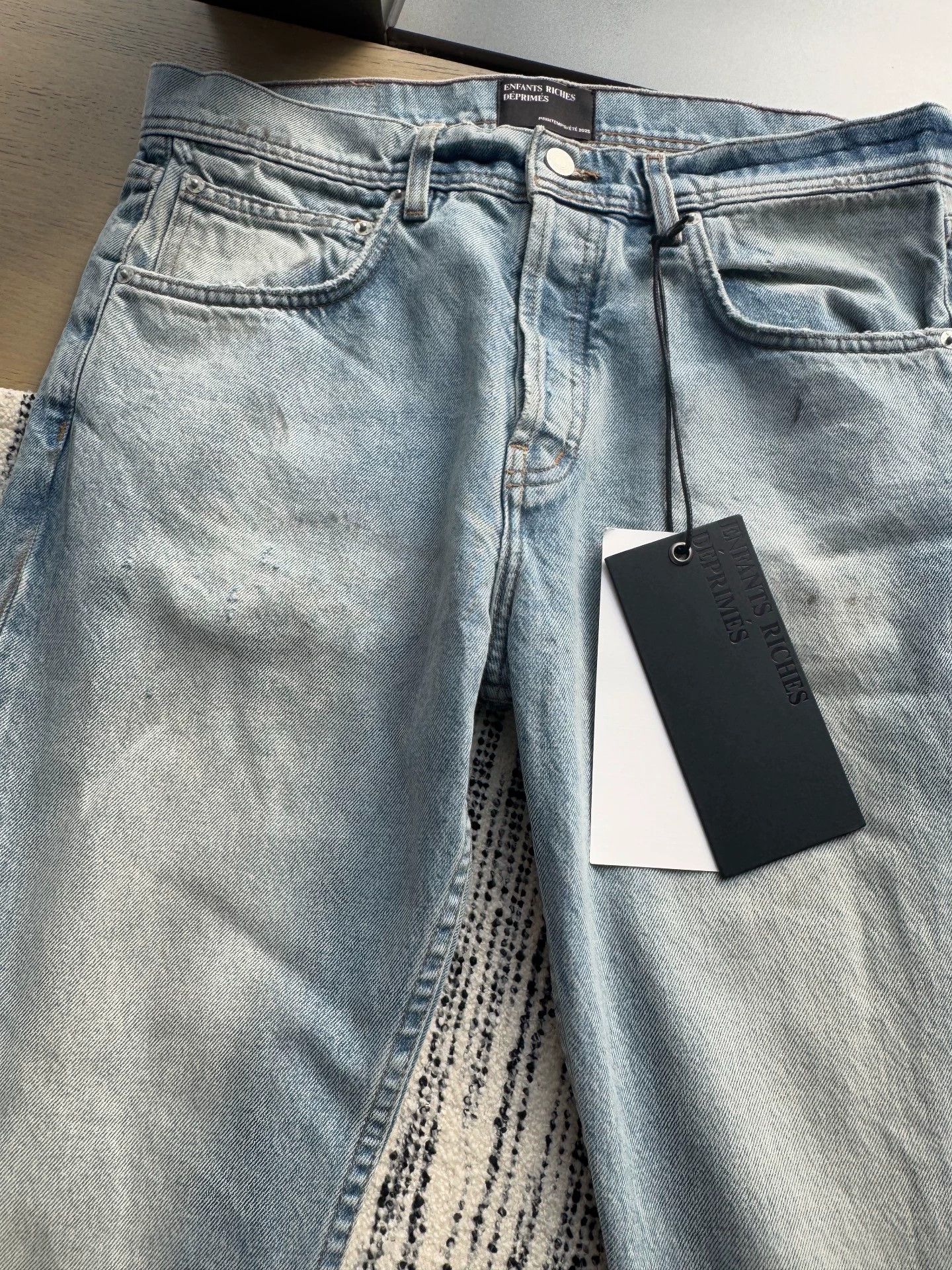 Enfants Riches Deprimes ERD 25SS Washed Distressed Splatter Blue Jeans Size US 31 - 3 Thumbnail