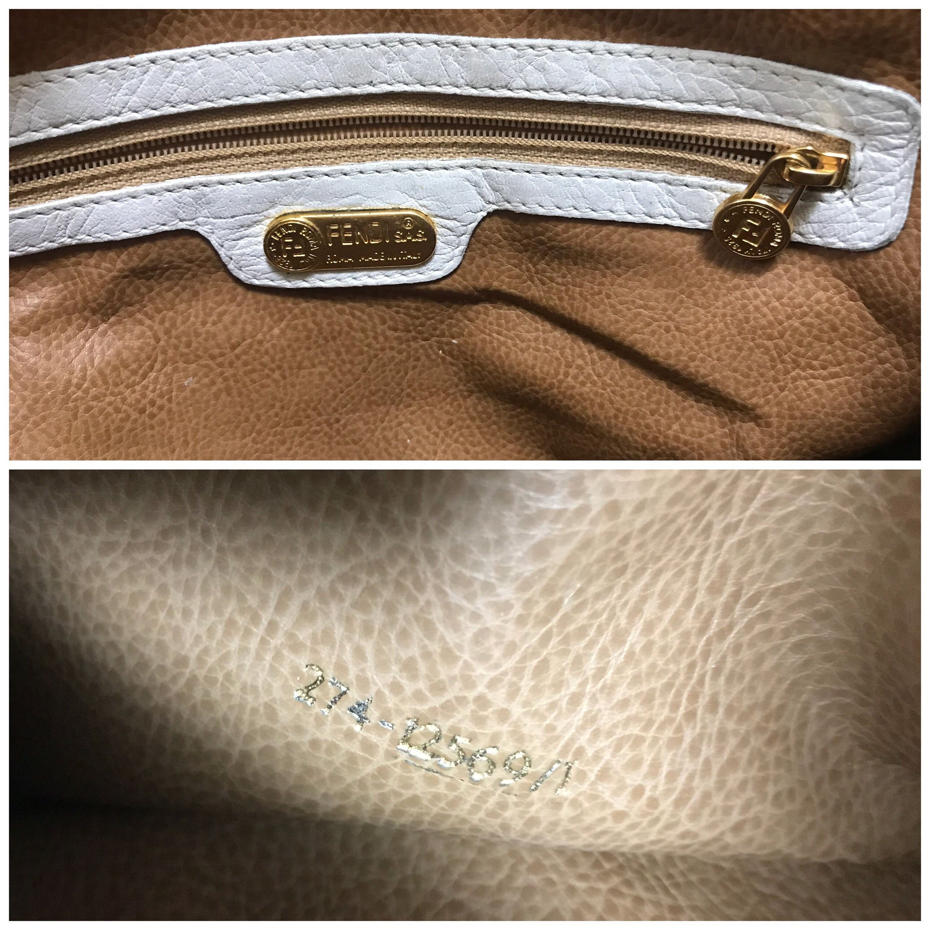 Fendi Vintage Fendi white and brown leather shoulder bag. Size ONE SIZE - 7 Thumbnail