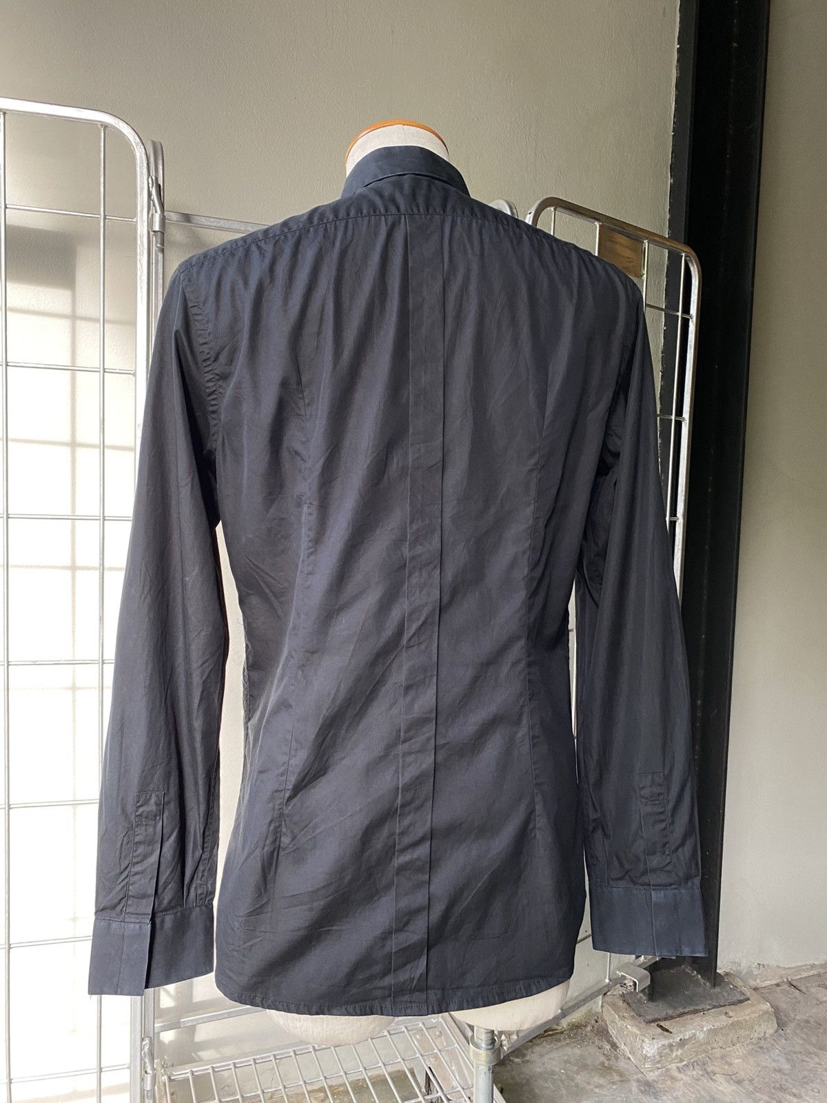 Dolce & Gabbana DOLCE & GABBANA Men black long-sleeved shirt, formal style Size US XXS / EU 40 - 12 Thumbnail