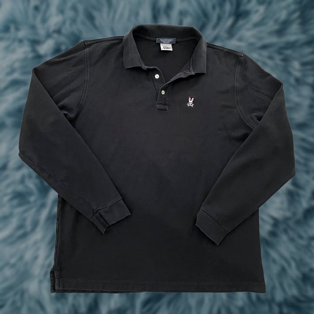 Psycho Bunny Psycho Bunny Shirt Polo Adult XL Black Pima Cotton Long Sleeve Preppy Logo Men 7 Size US XL / EU 56 / 4 - 1 Thumbnail