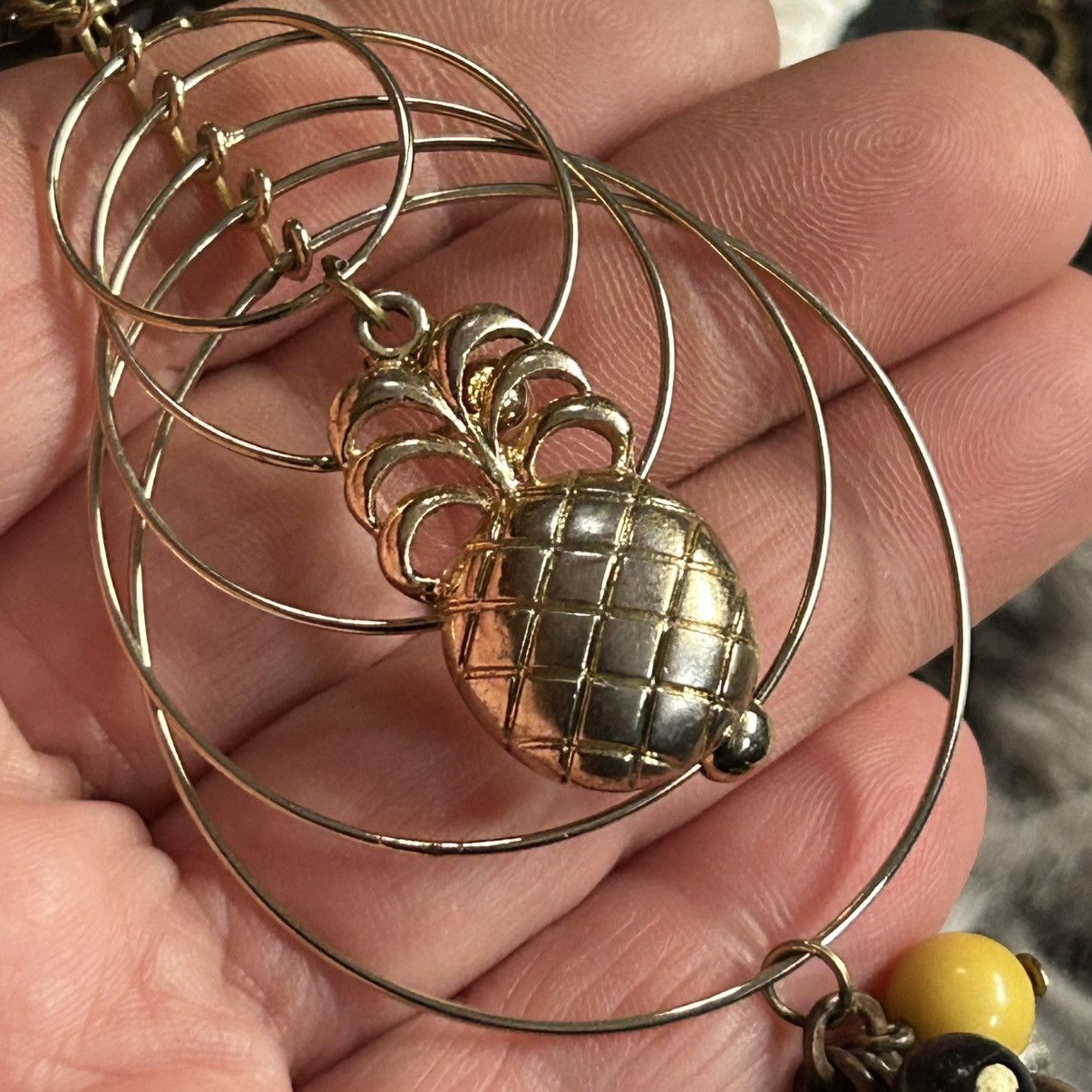Handmade Handcrafted pineapple dream dangle pendant on chain necklace Size ONE SIZE - 9 Thumbnail