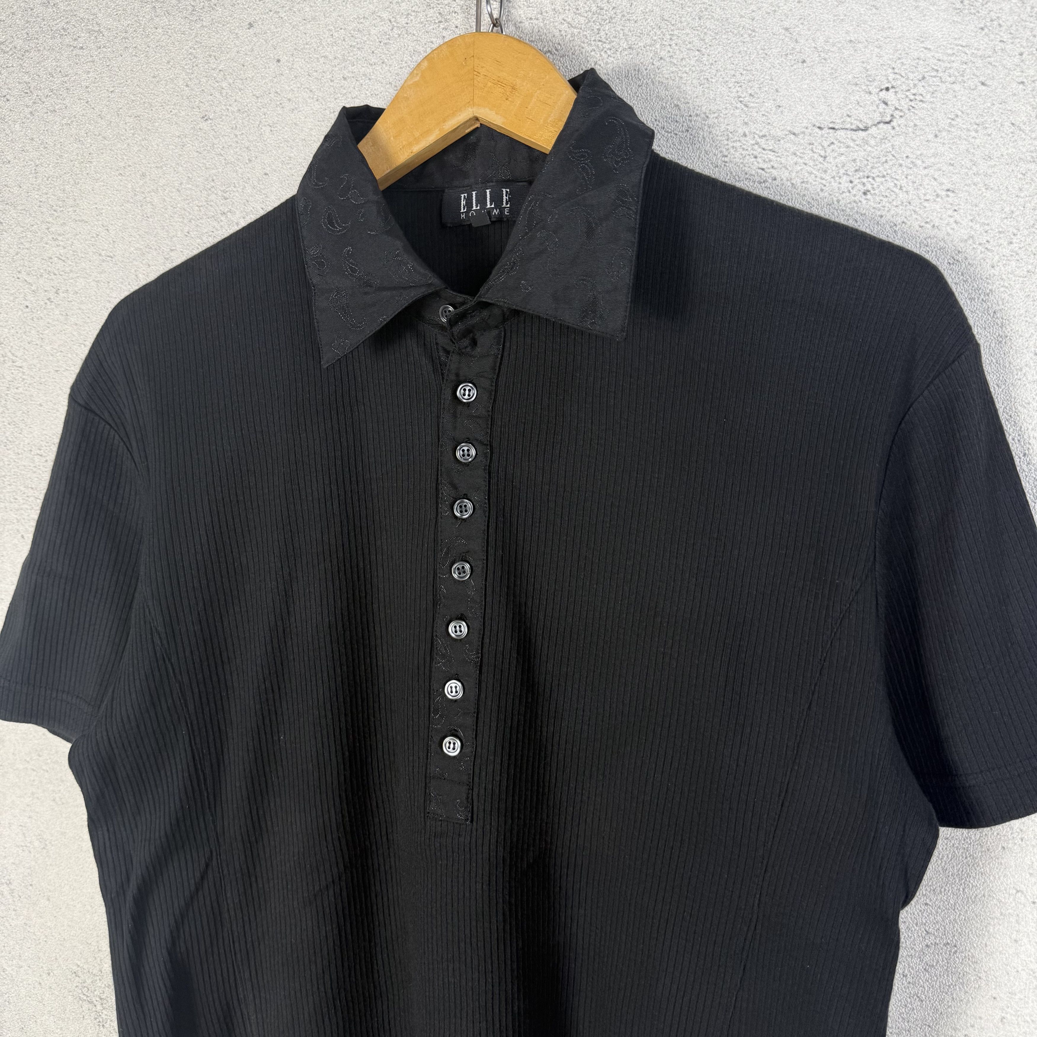 Vintage Vintage Elle Homme Half Button Polo Shirt Y2K Size US M / EU 48-50 / 2 - 1 Thumbnail