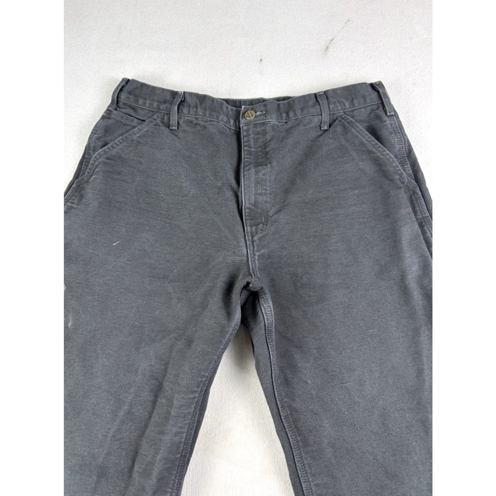 Carhartt Carhartt B111 Black 38x30 Mens Flannel Lined Carpenter Pants Workwear 5-Pocket Design Straight Leg Cotton Canvas Denim? (Note: can't invent material) Size US 38 / EU 54 - 2 Thumbnail