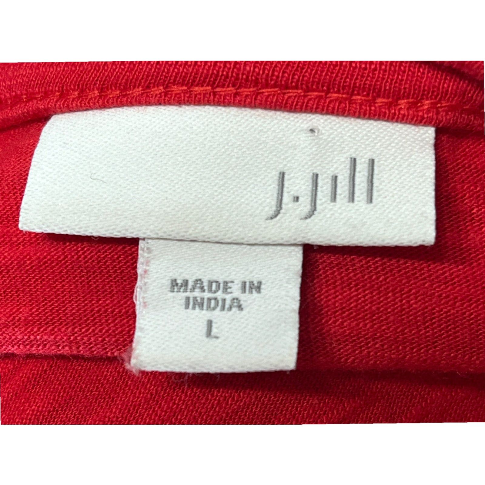 J. Jill J. Jill Tunic Top Long Sleeve Red Cotton Blend Casual Womens Large Size L / US 10 / IT 46 - 6 Thumbnail