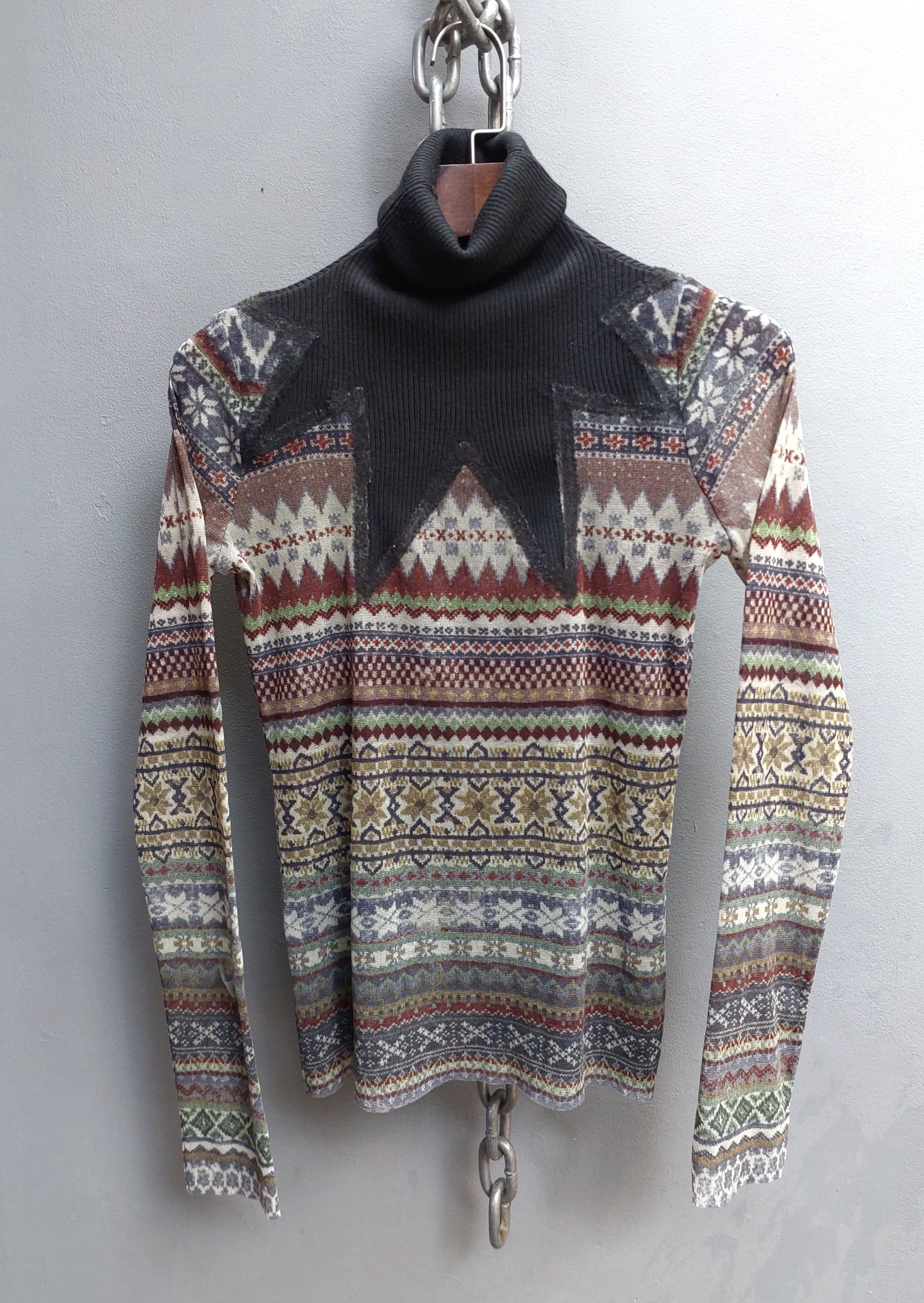 Jean Paul Gaultier Jean Paul Gaultier Tribal Print Mesh Long Sleeve Top Size XL / US 12-14 / IT 48-50 - 1 Thumbnail