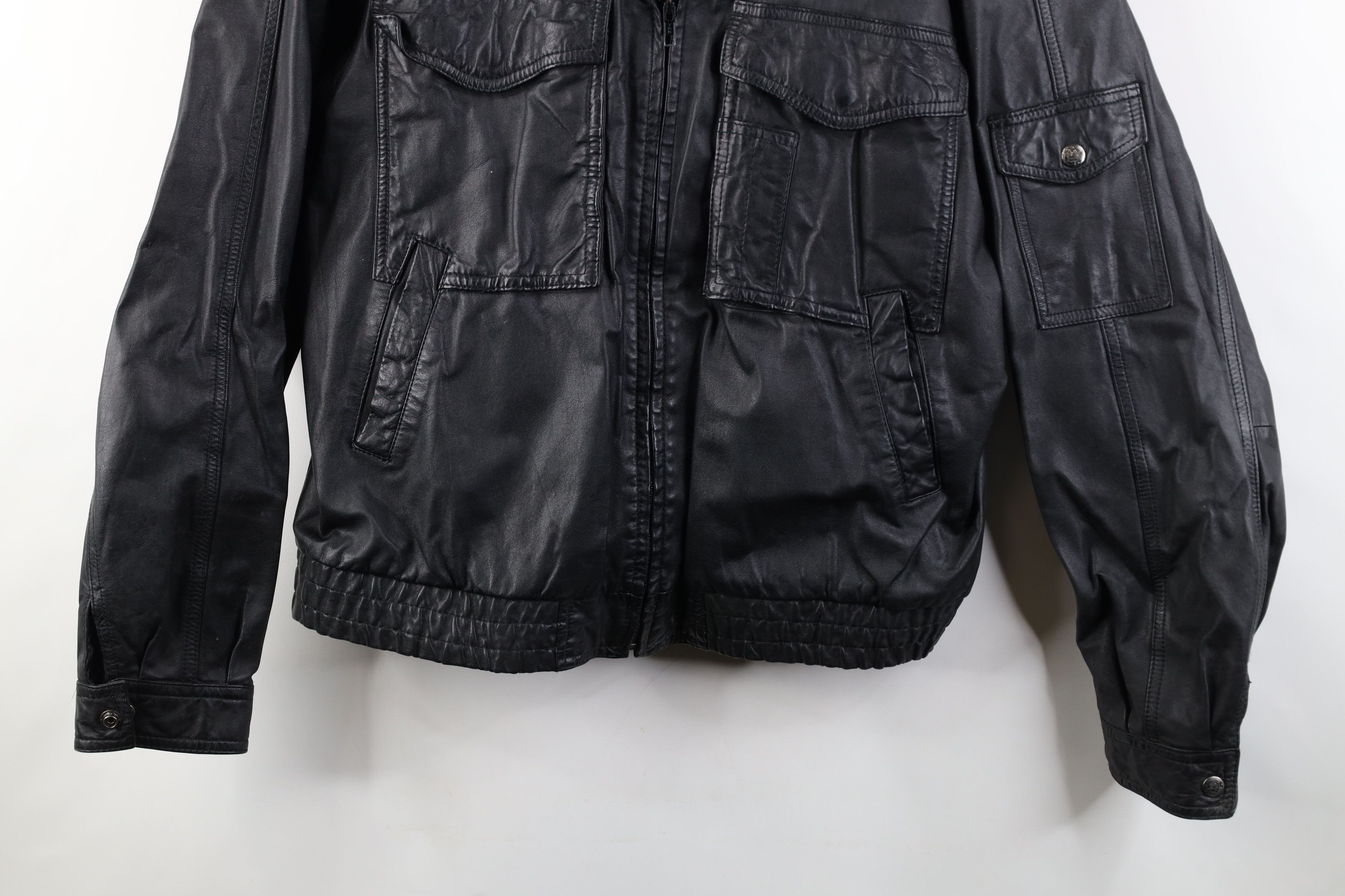 Vintage Vintage 90s Streetwear Full Zip Bomber Jacket Coat Black Size US XXL / EU 58 / 5 - 3 Thumbnail