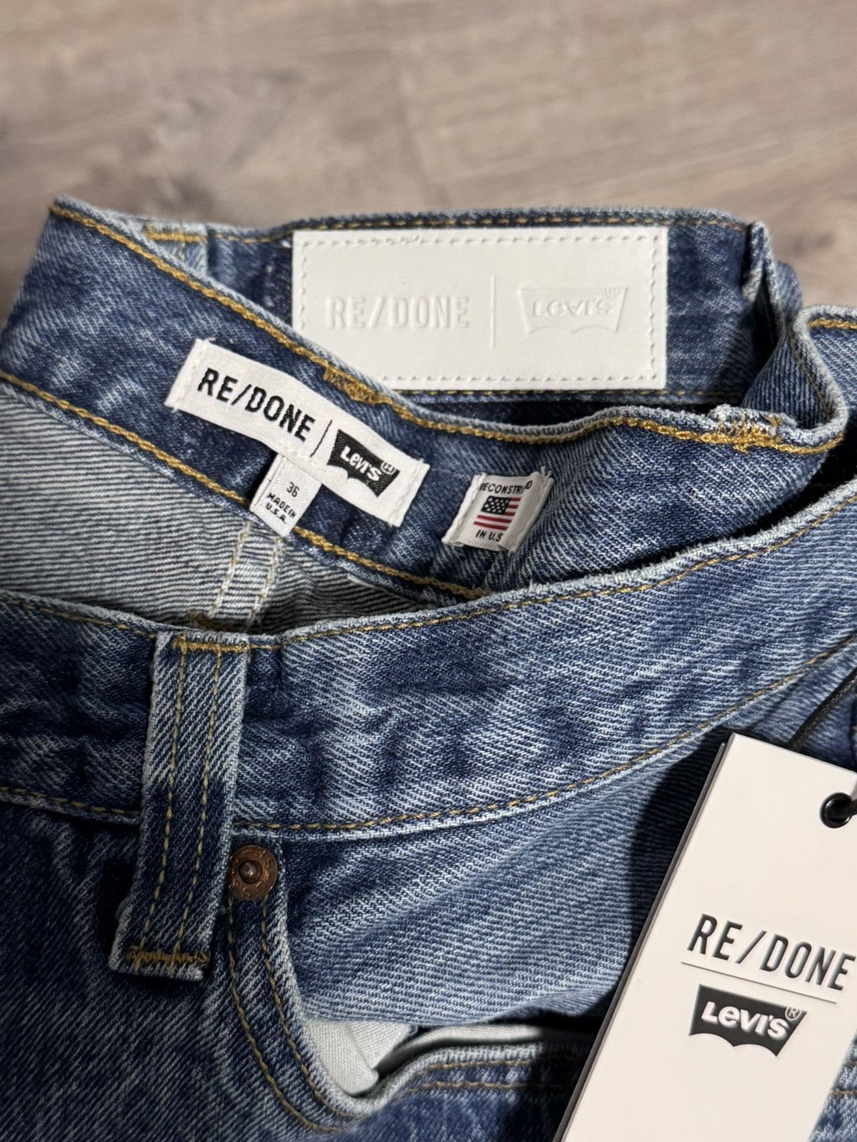 RE/DONE NWT RE/DONE Men’s 1401 Straight Leg Jeans – Worn In Blue Size US 36 / EU 52 - 8 Thumbnail