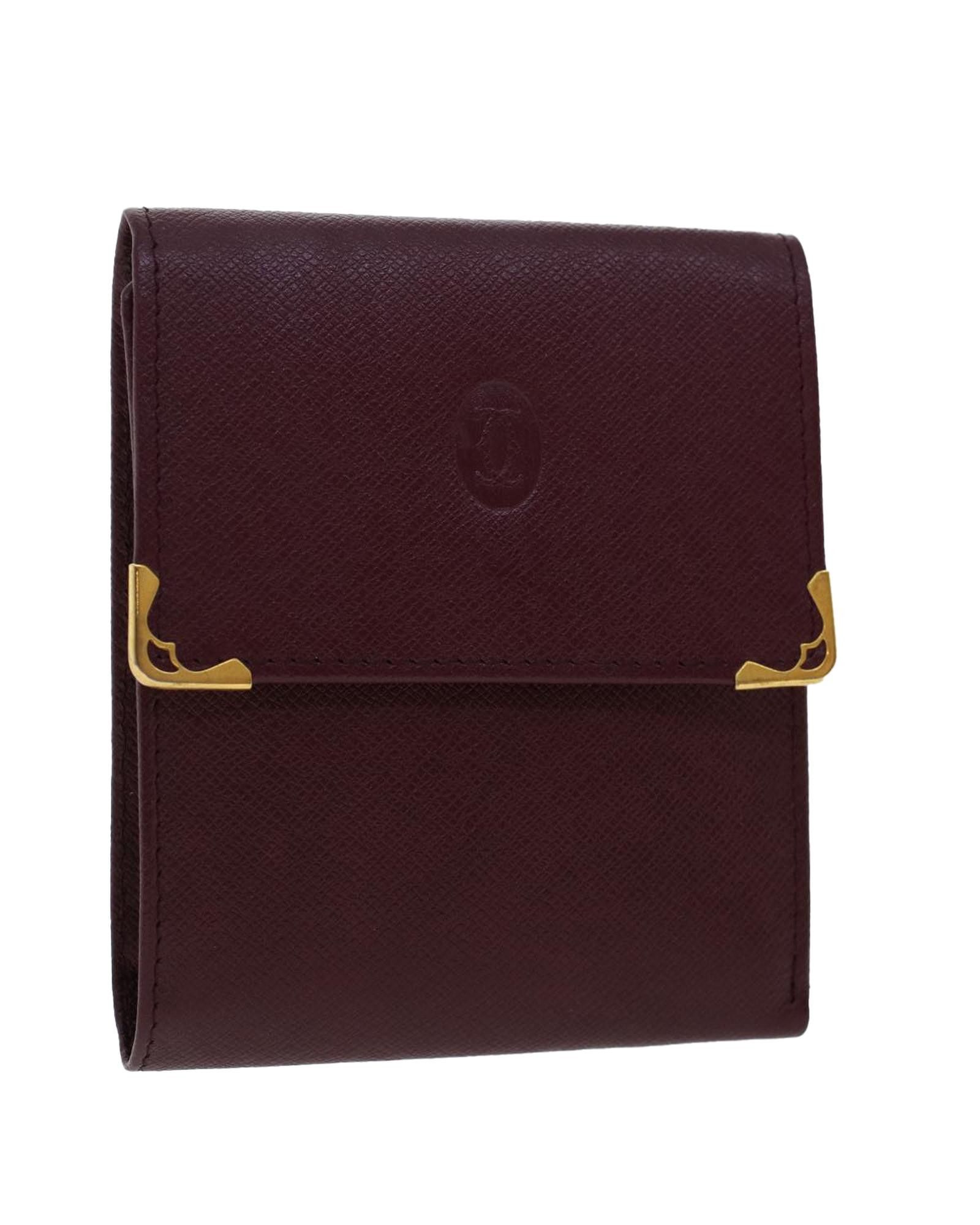 image of Elegant Burgundy Leather Must De Cartier Wallet, Women's