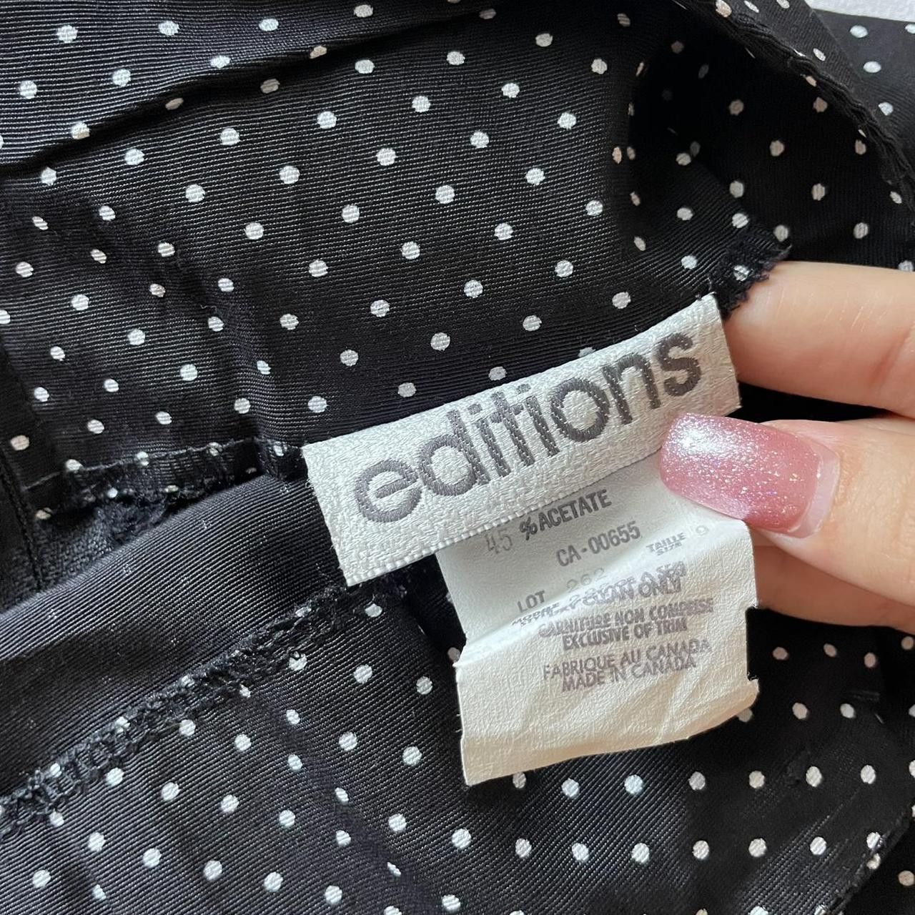 Vintage Vintage 90s Polka Dot Midi Skirt Size 27" / US 4 / IT 40 - 2 Thumbnail