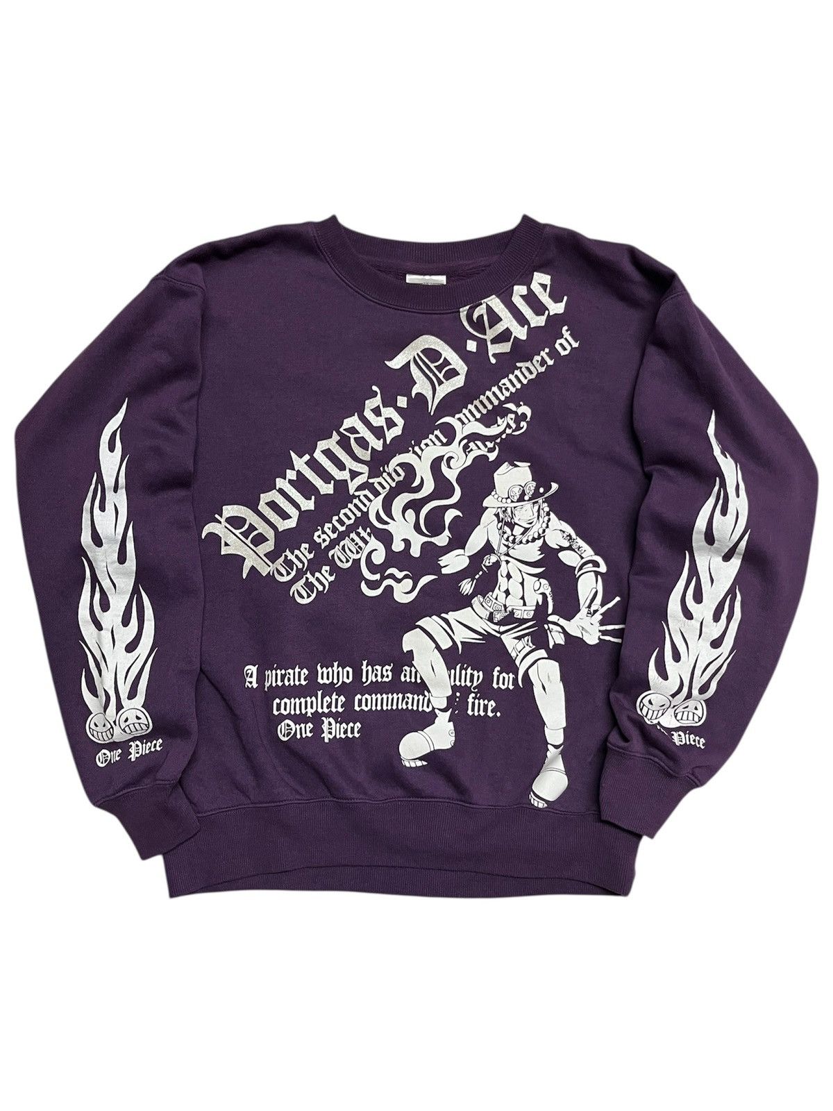 Anime One Piece Portgas D Ace Flame Sleeve Crewneck Sweatshirt Size US L / EU 52-54 / 3 - 3 Thumbnail