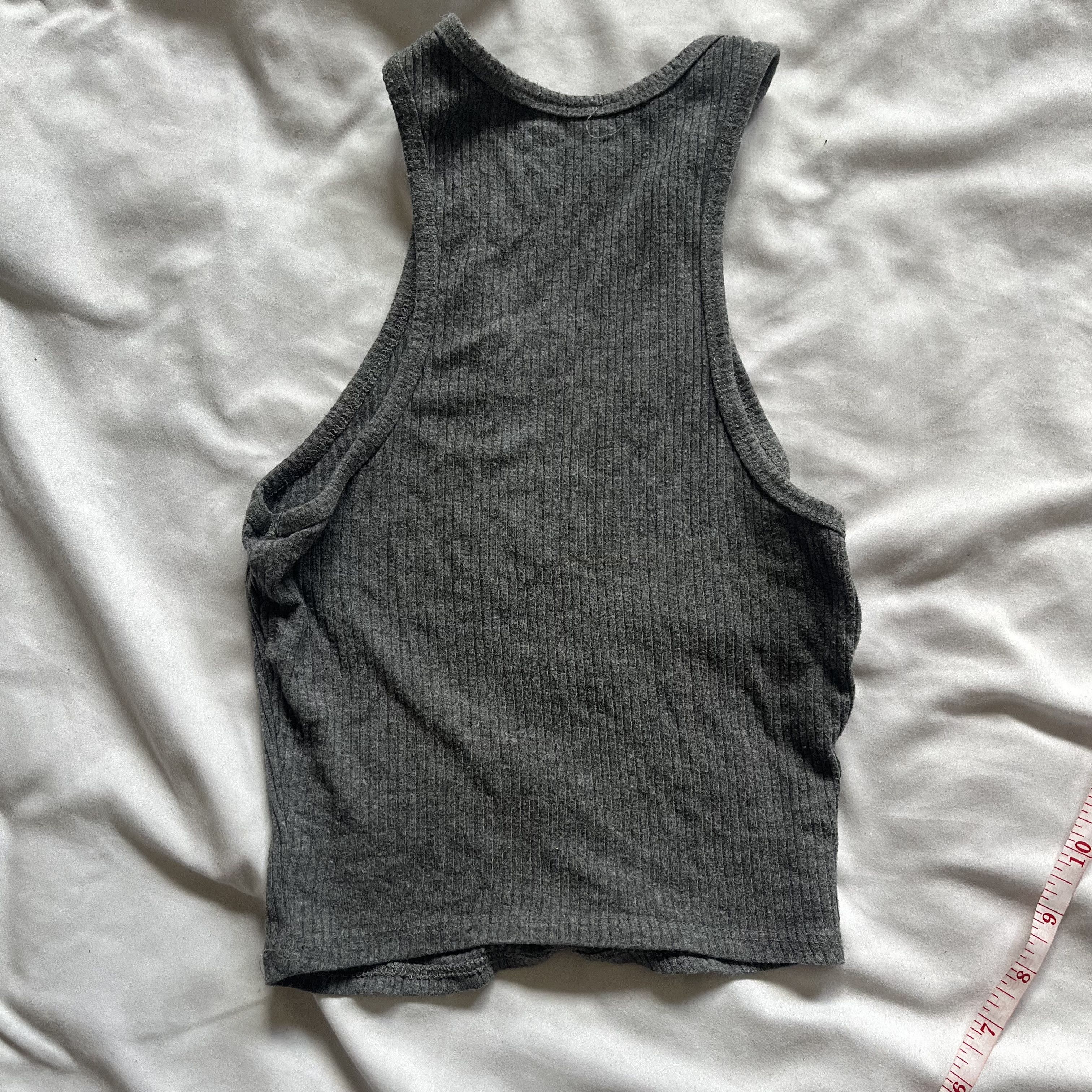 Other Gray Ribbed Crop/Tank Top Size XS / US 0-2 / IT 36-38 - 6 Thumbnail