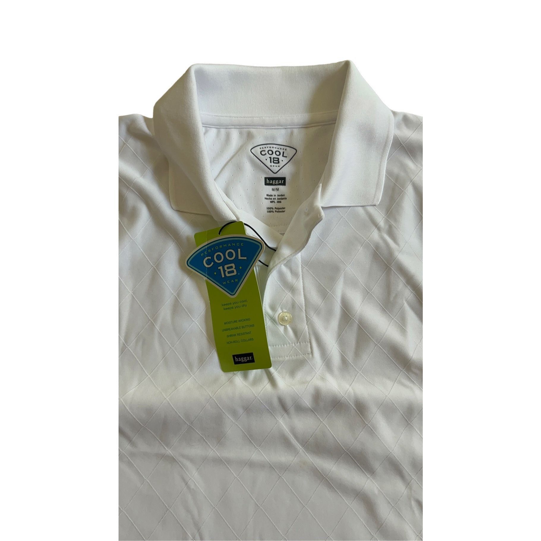 Haggar Men's Haggar White Polo Shirt Size M Size US M / EU 48-50 / 2 - 4 Thumbnail