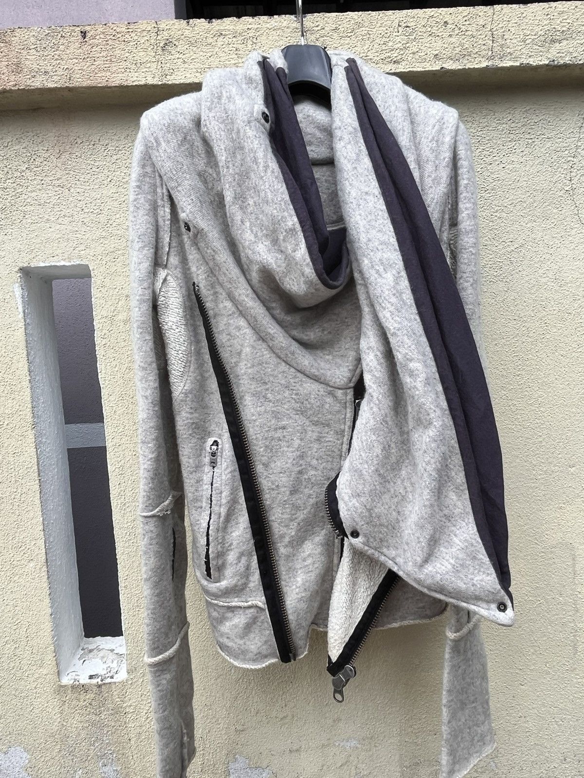 Le Grande Bleu (L.G.B.) Vintage bono-16 light jacket grey cotton blend asymmetrical Size US S / EU 44-46 / 1 - 14 Thumbnail