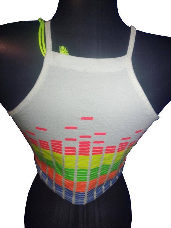 Other CyberDog Crop Top Equaliser Multicolor Clubwear Rave Techno Size M / US 6-8 / IT 42-44 - 3 Thumbnail