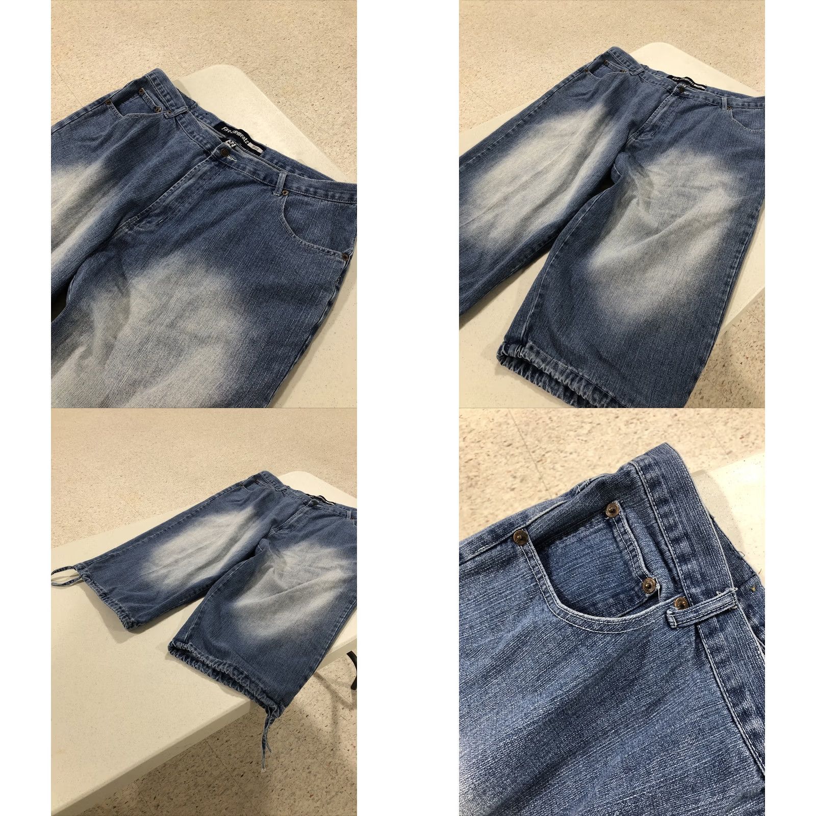 Vintage Five Elements Mens Blue Jeans Shorts Size 44 inseam 20” Adjustable Tie Hem Skate Size US 44 / EU 60 - 8 Thumbnail