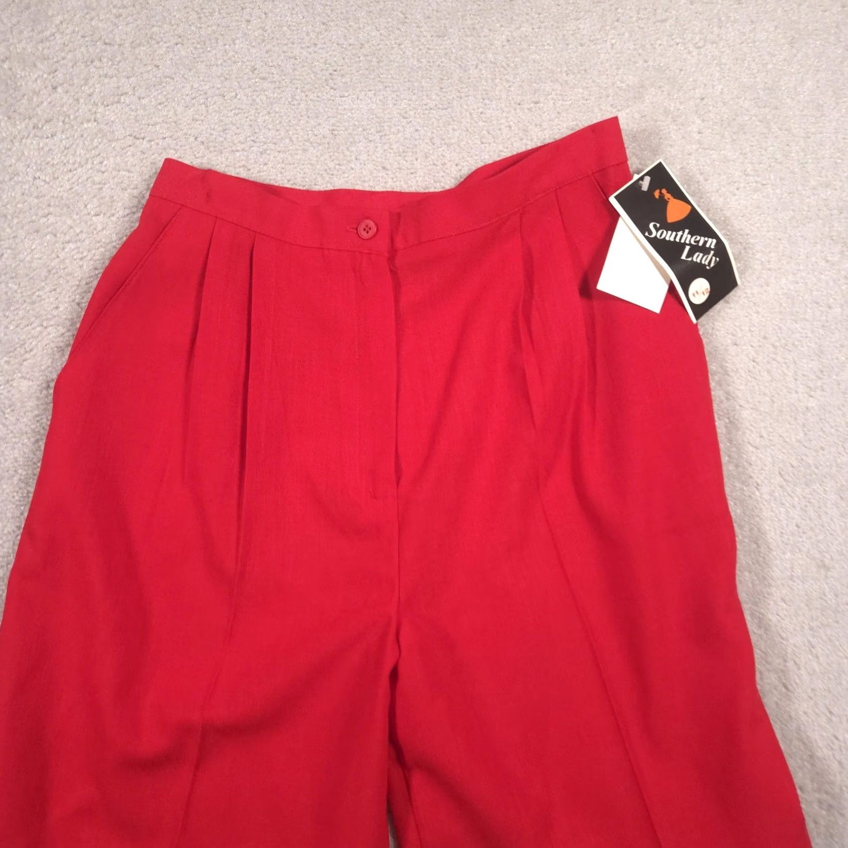 Vintage VINTAGE Southern Lady Shorts Womens 11/12 Red Pleated Bermuda Made USA 90s Size 32" / US 10 / IT 46 - 2 Thumbnail